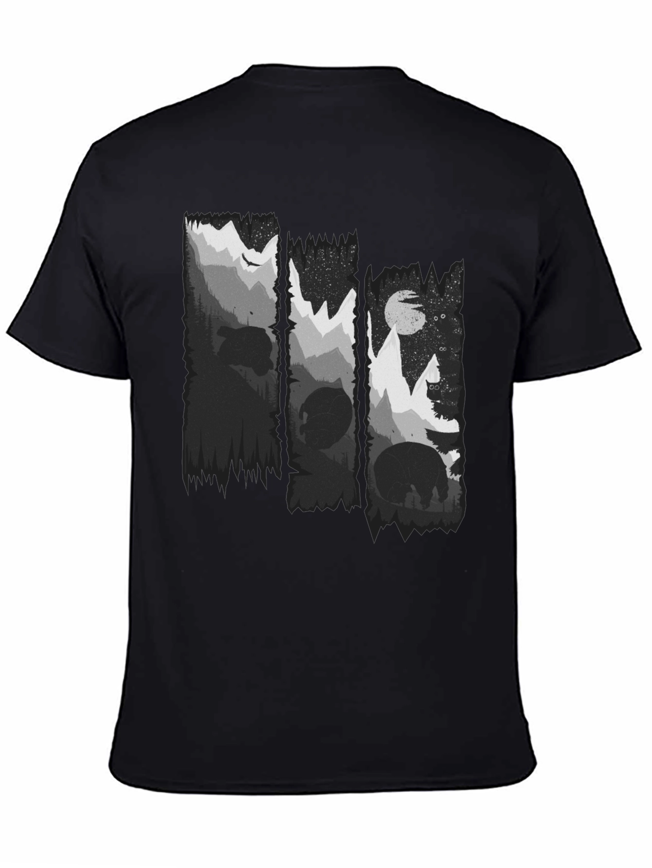 Nature Scene Black Graphic Tee