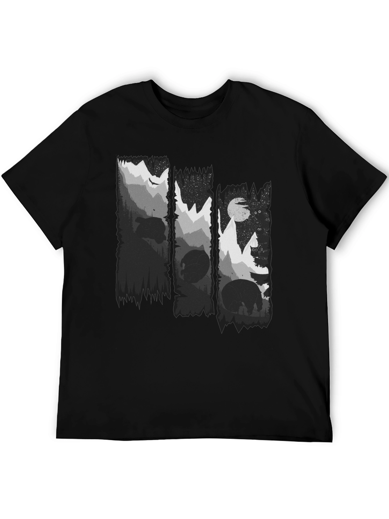 Nature Scene Black Graphic Tee