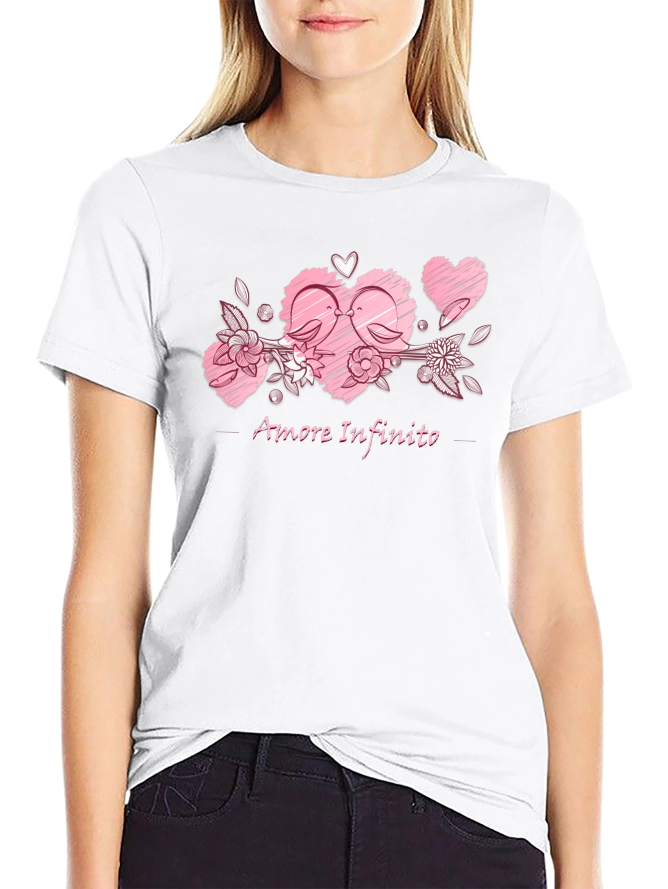 Amore Infinito T-Shirt - Love Birds Design