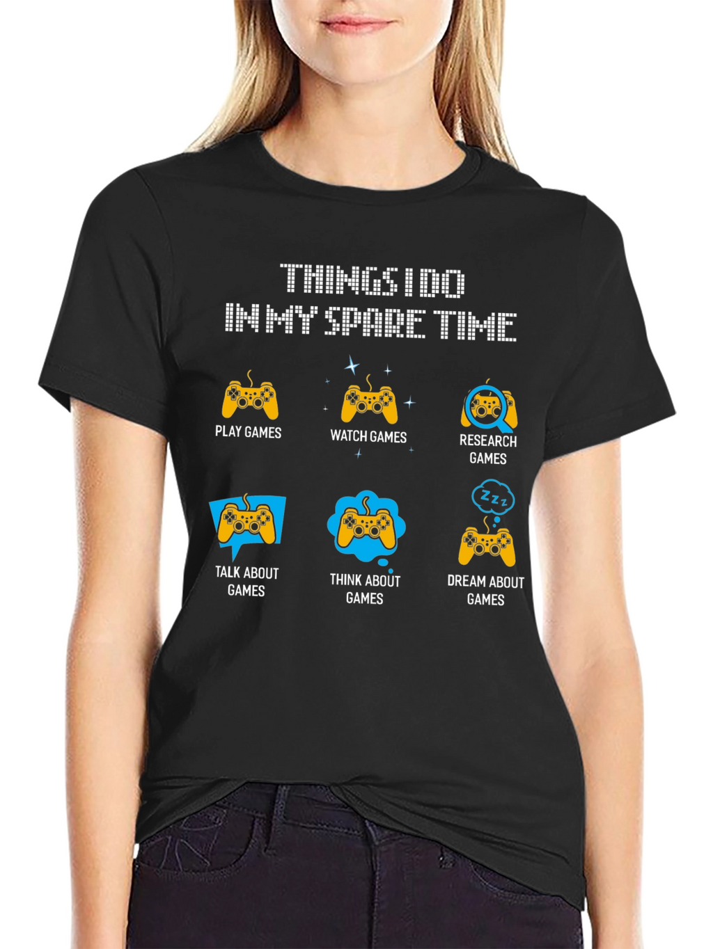 Gamer Spare Time T-Shirt: Play Watch Dream