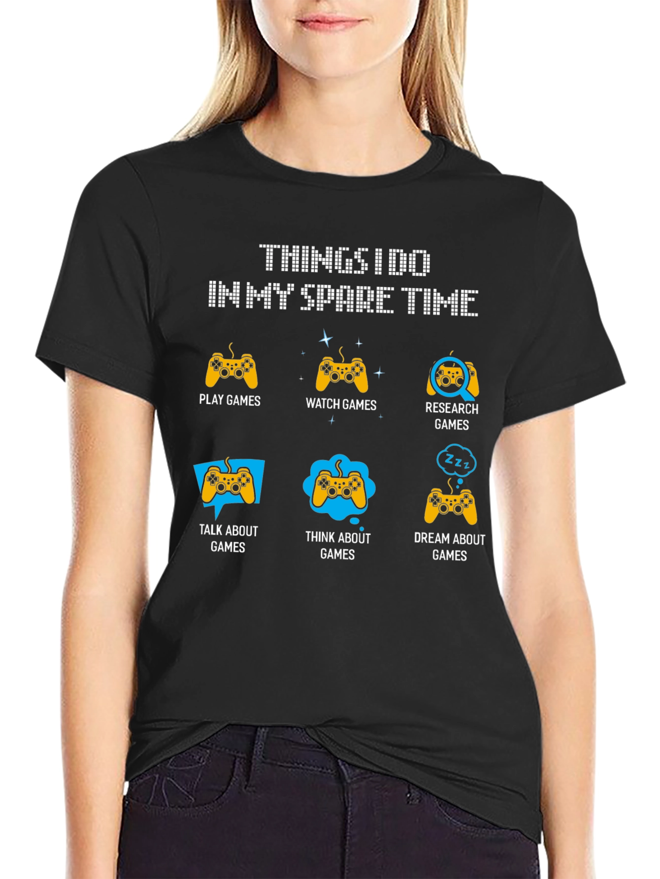 Gamer Spare Time T-Shirt: Play Watch Dream