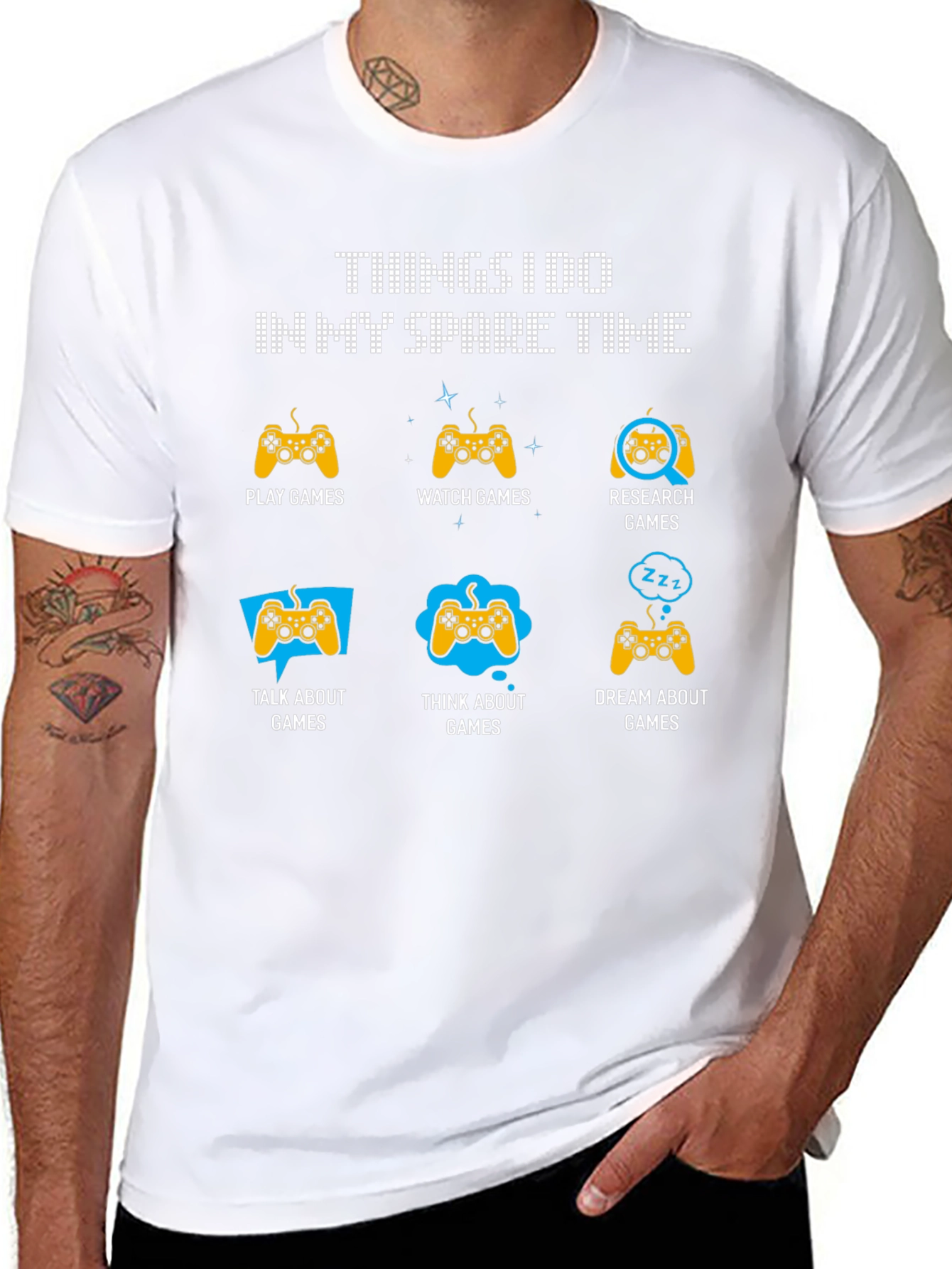 Gamer Spare Time T-Shirt: Play Watch Dream