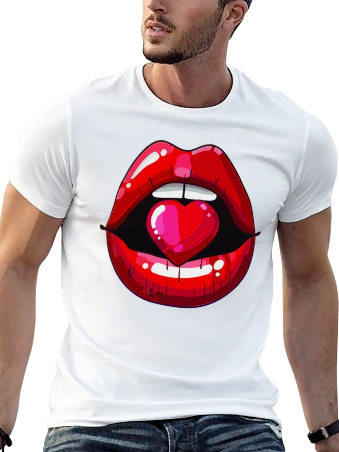 Lips and Heart Graphic Tee
