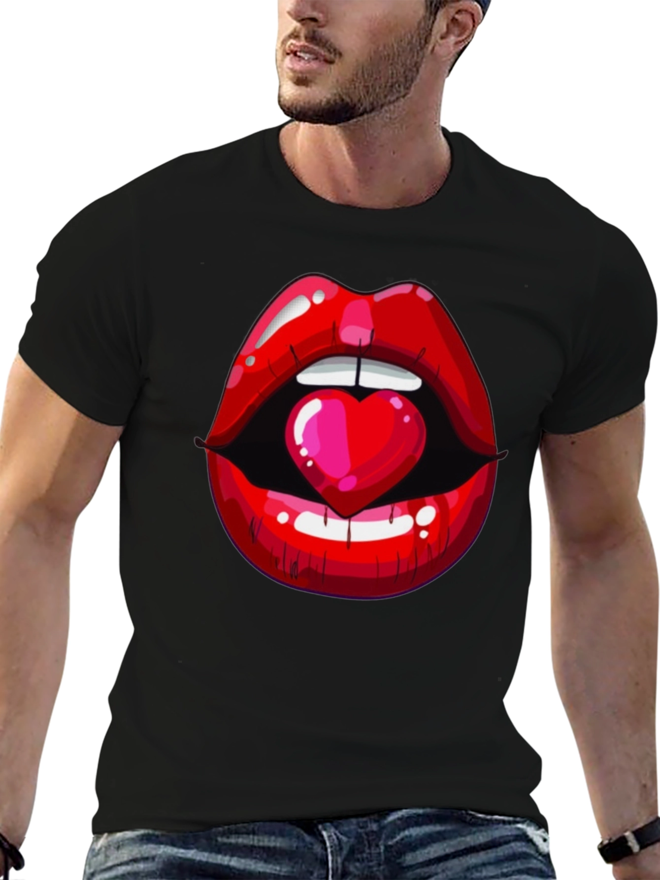 Lips and Heart Graphic Tee