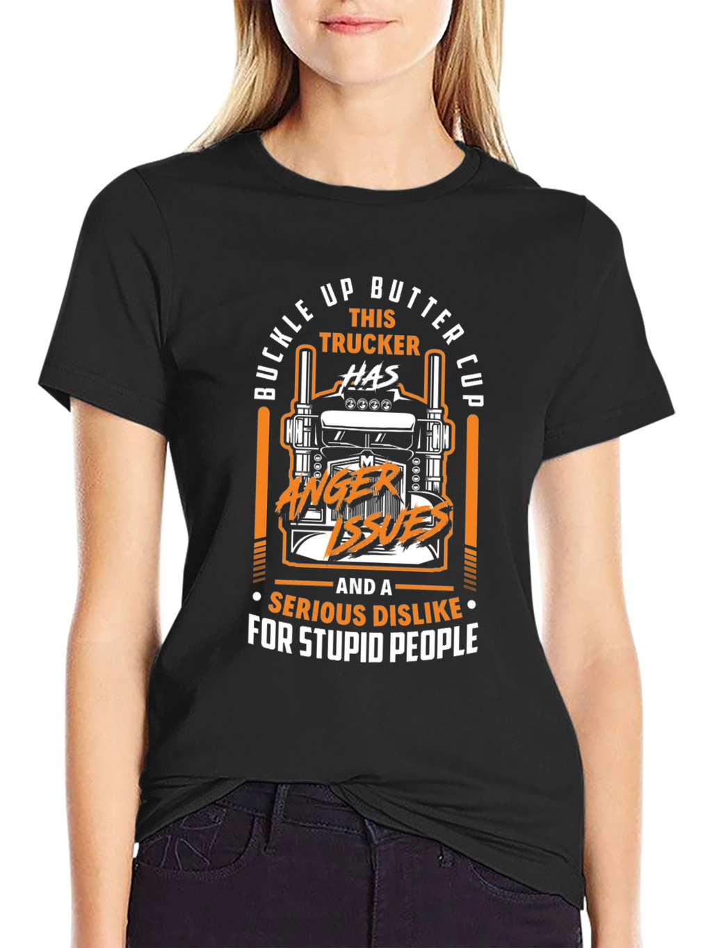Buckle Up Trucker Humor Graphic T-Shirt