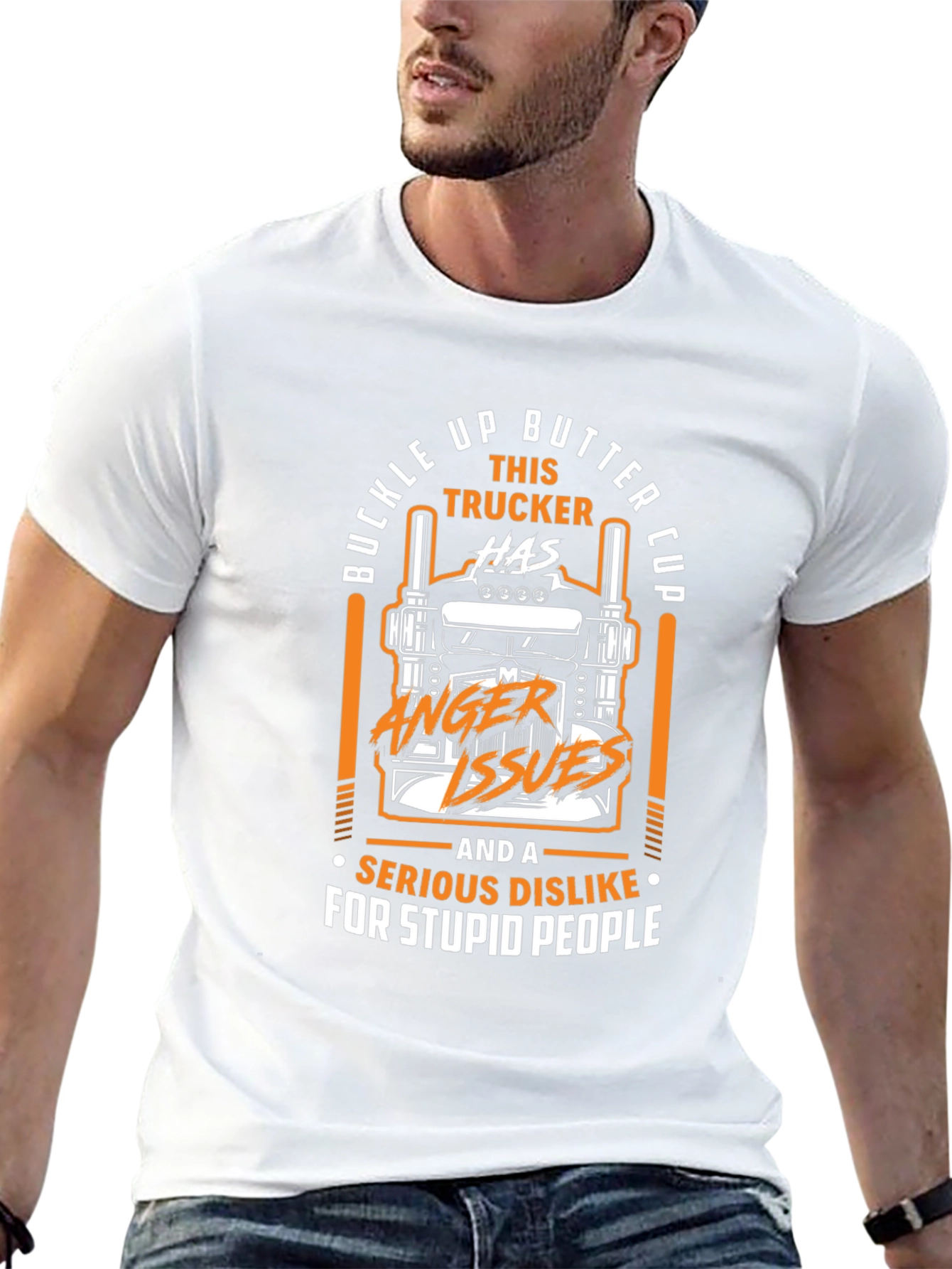 Buckle Up Trucker Humor Graphic T-Shirt