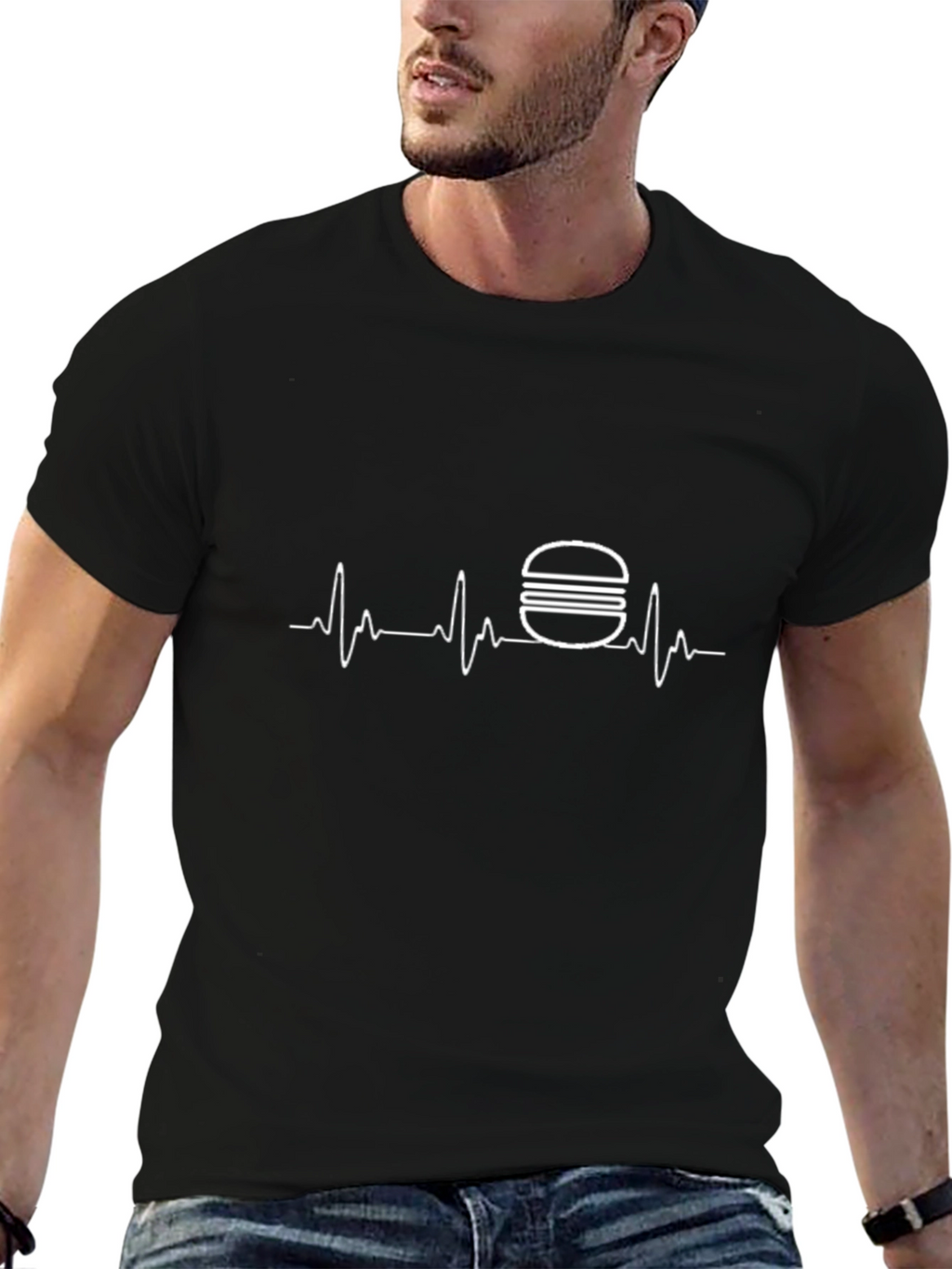 Burger Heartbeat T-Shirt - Funny Fast Food Tee