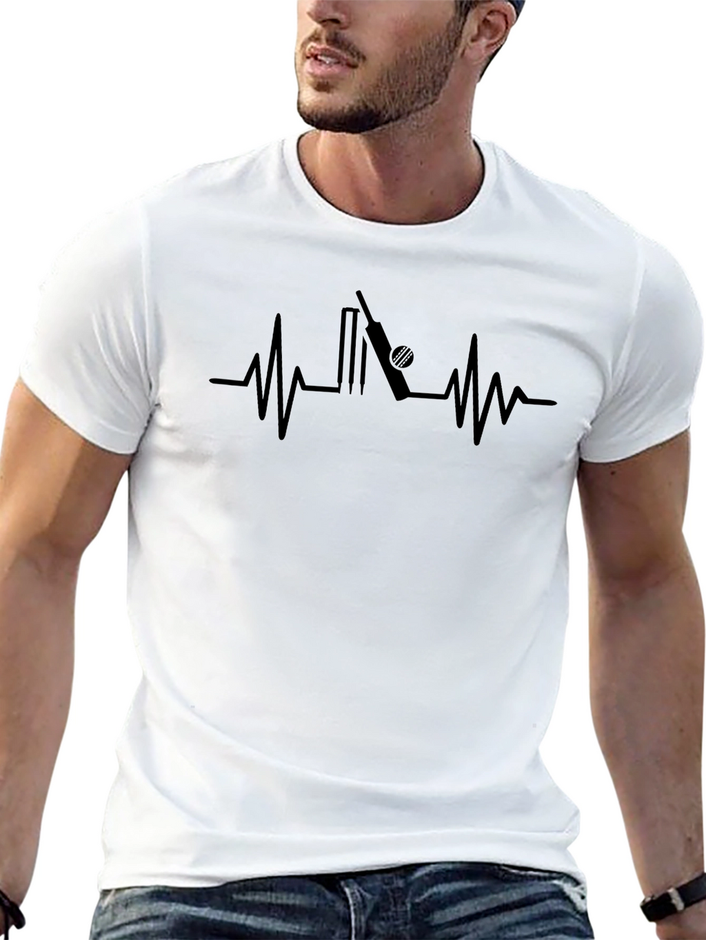 Cricket Heartbeat T-Shirt - Passionate Player Tee