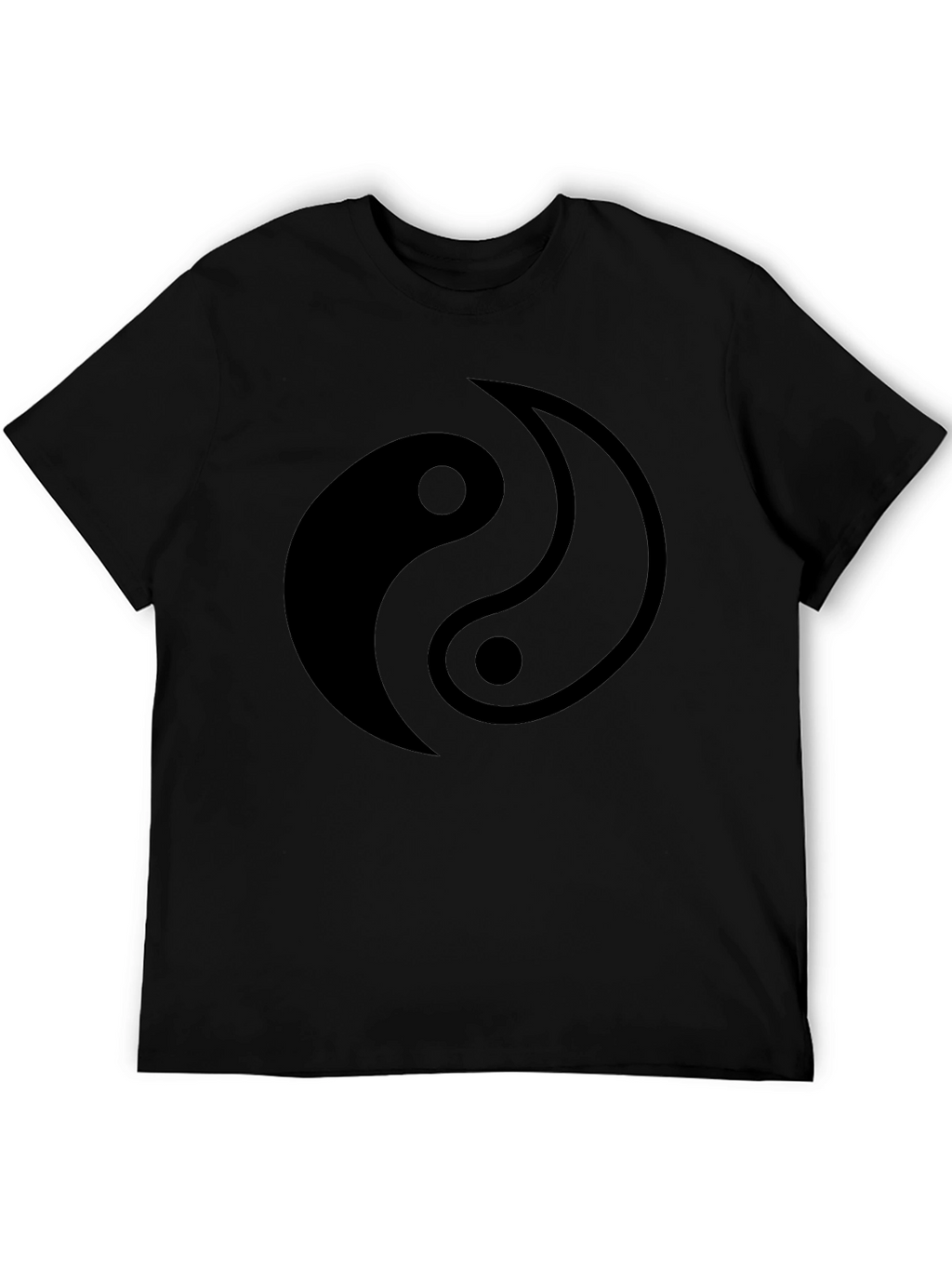 Yin Yang Graphic Print Black T-Shirt