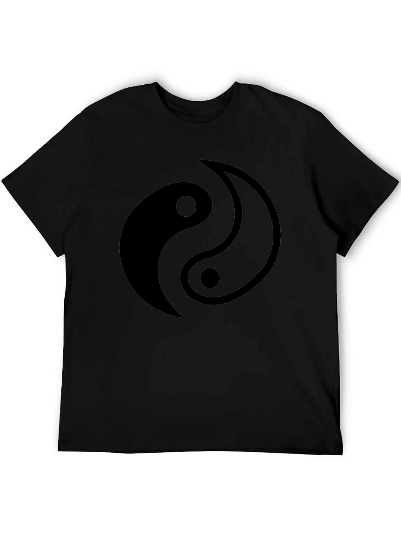 Yin Yang Graphic Print Black T-Shirt