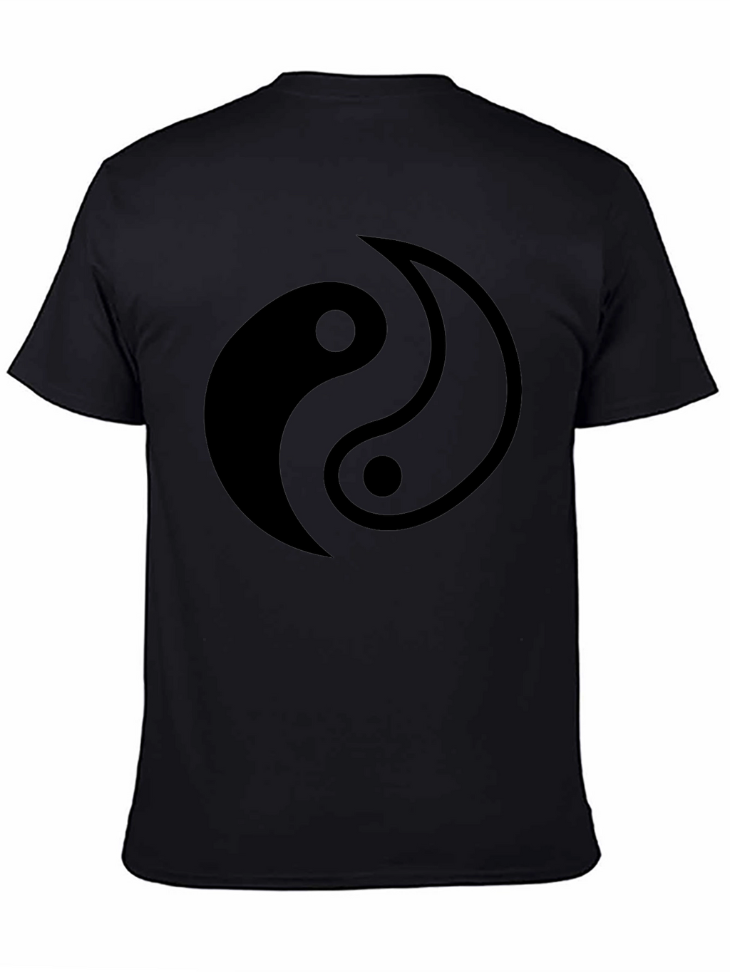 Yin Yang Graphic Print Black T-Shirt