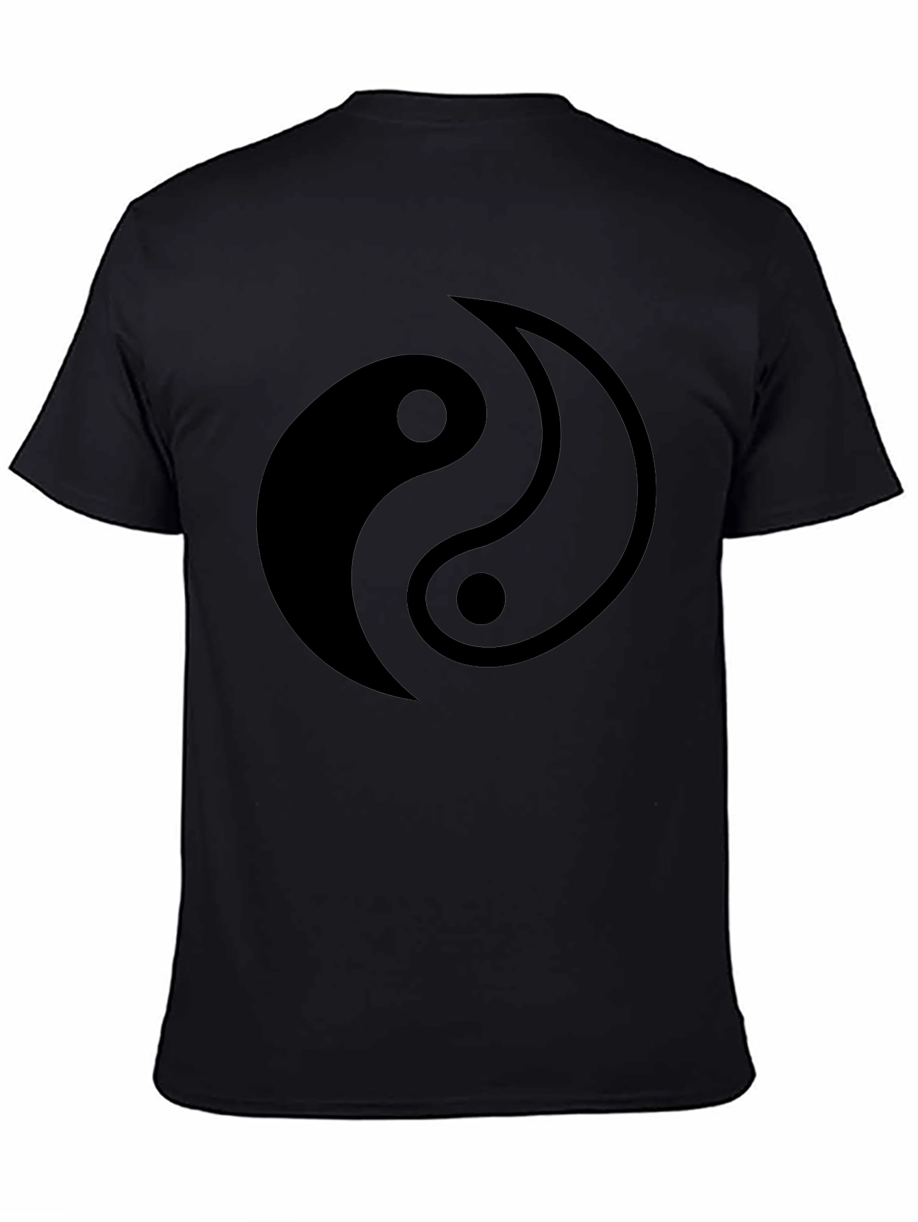 Yin Yang Graphic Print Black T-Shirt