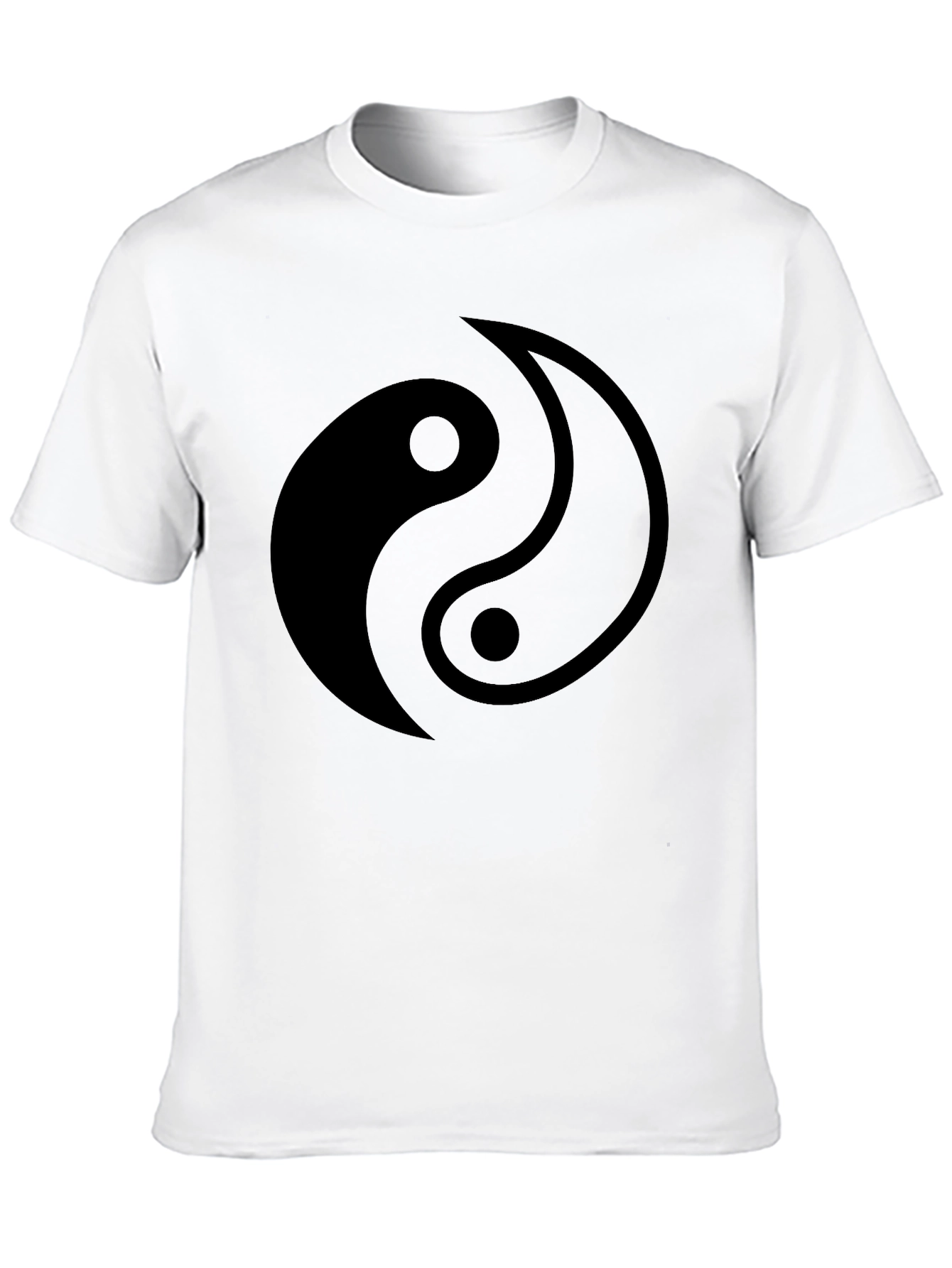 Yin Yang Graphic Print Black T-Shirt