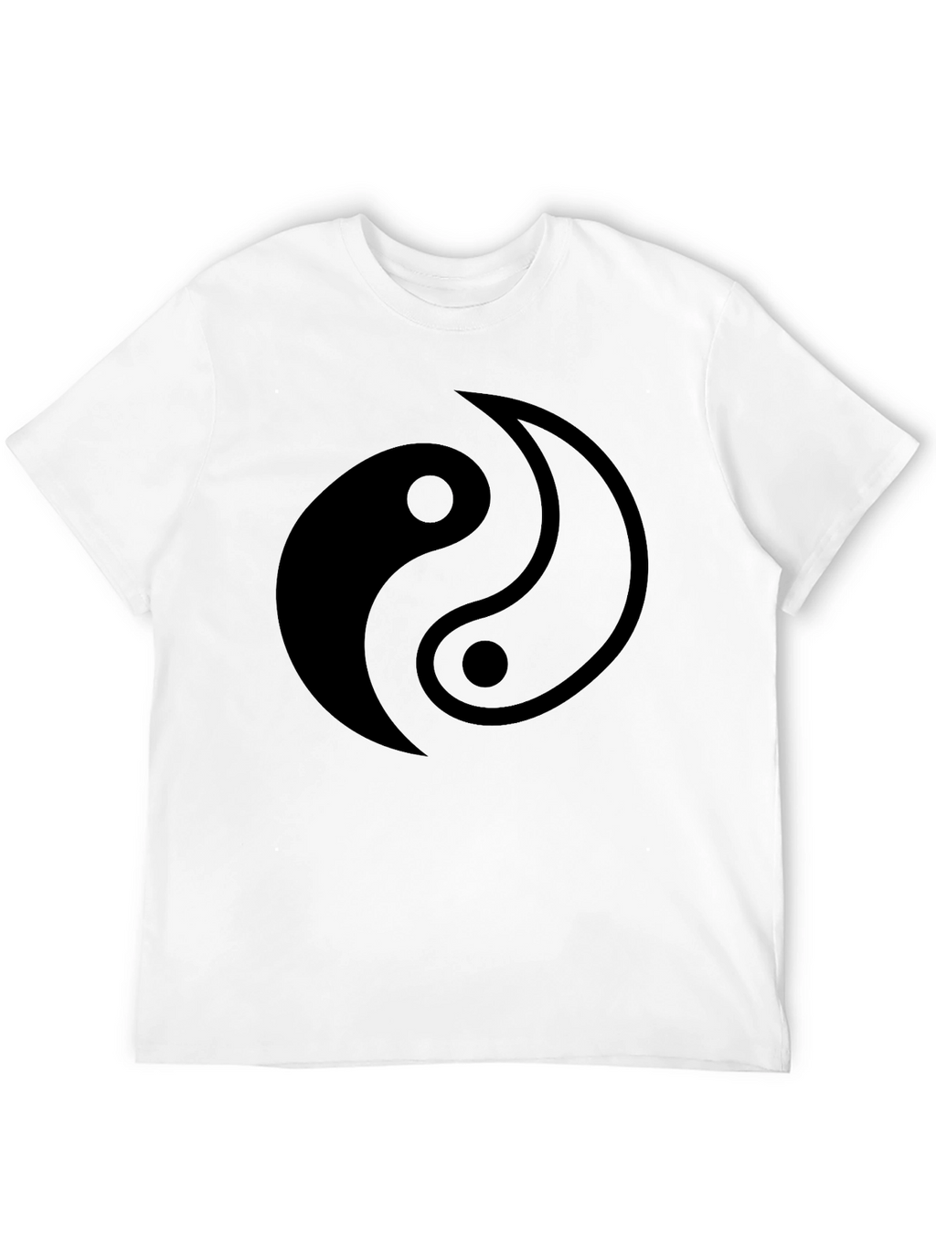 Yin Yang Graphic Print Black T-Shirt