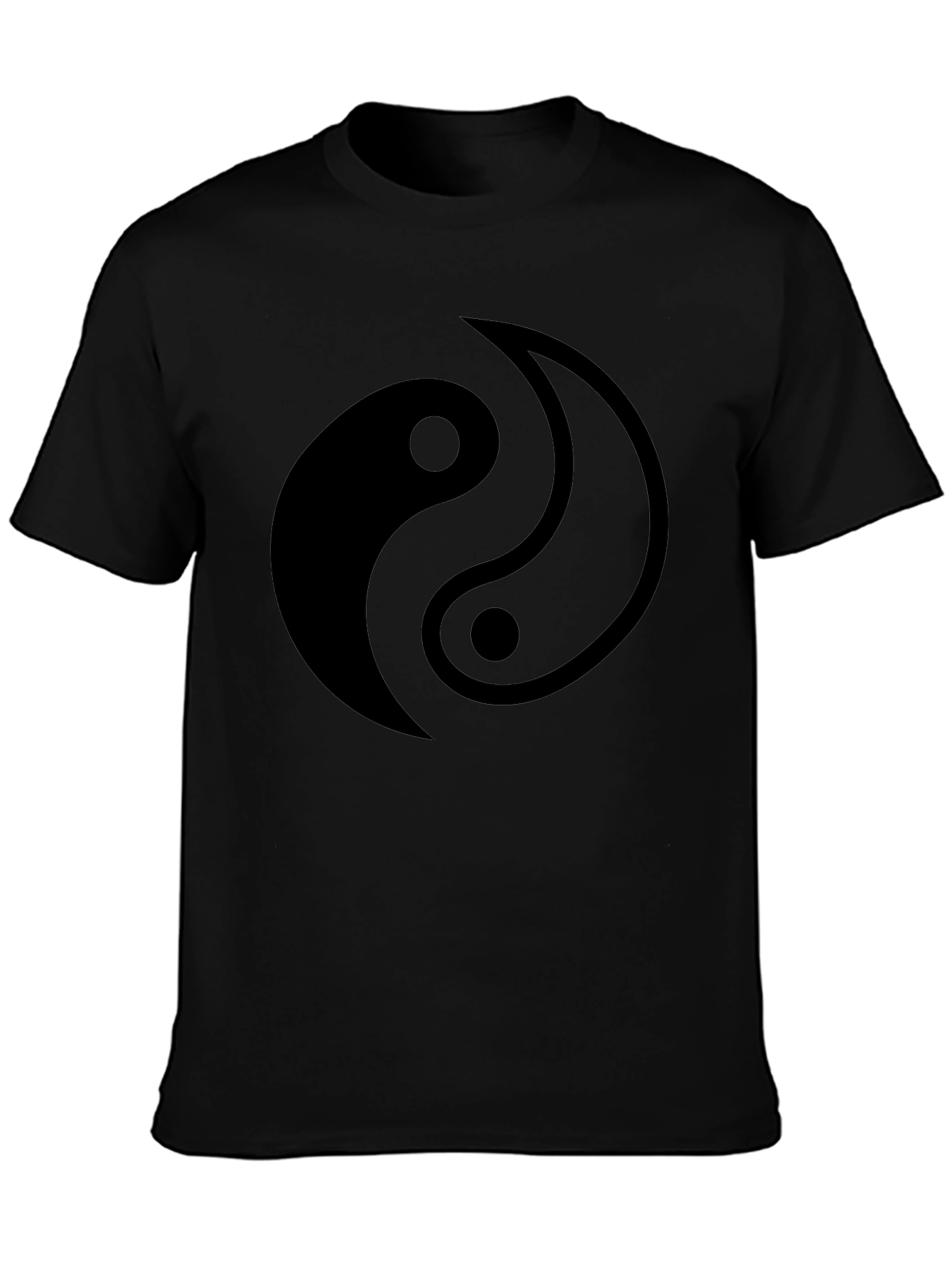 Yin Yang Graphic Print Black T-Shirt