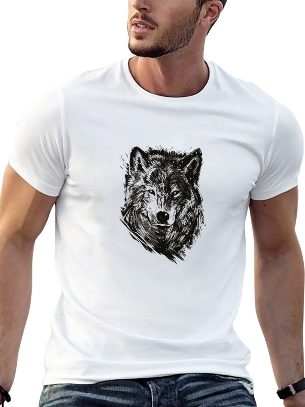 Wolf Graphic Tee - Mens Black T-Shirt