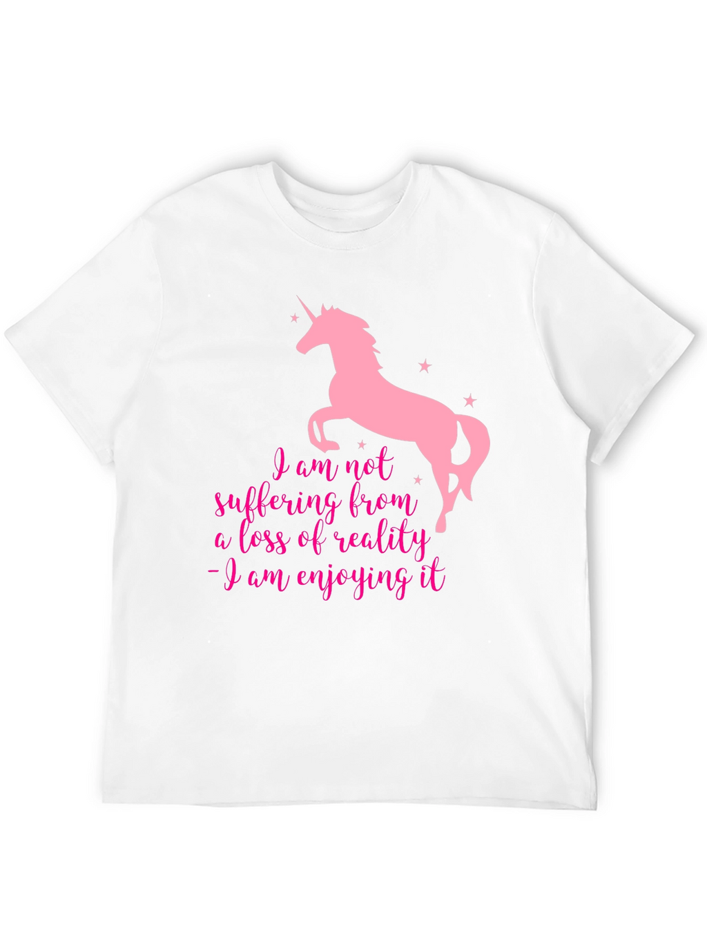 Unicorn Enjoying Reality Black T-Shirt