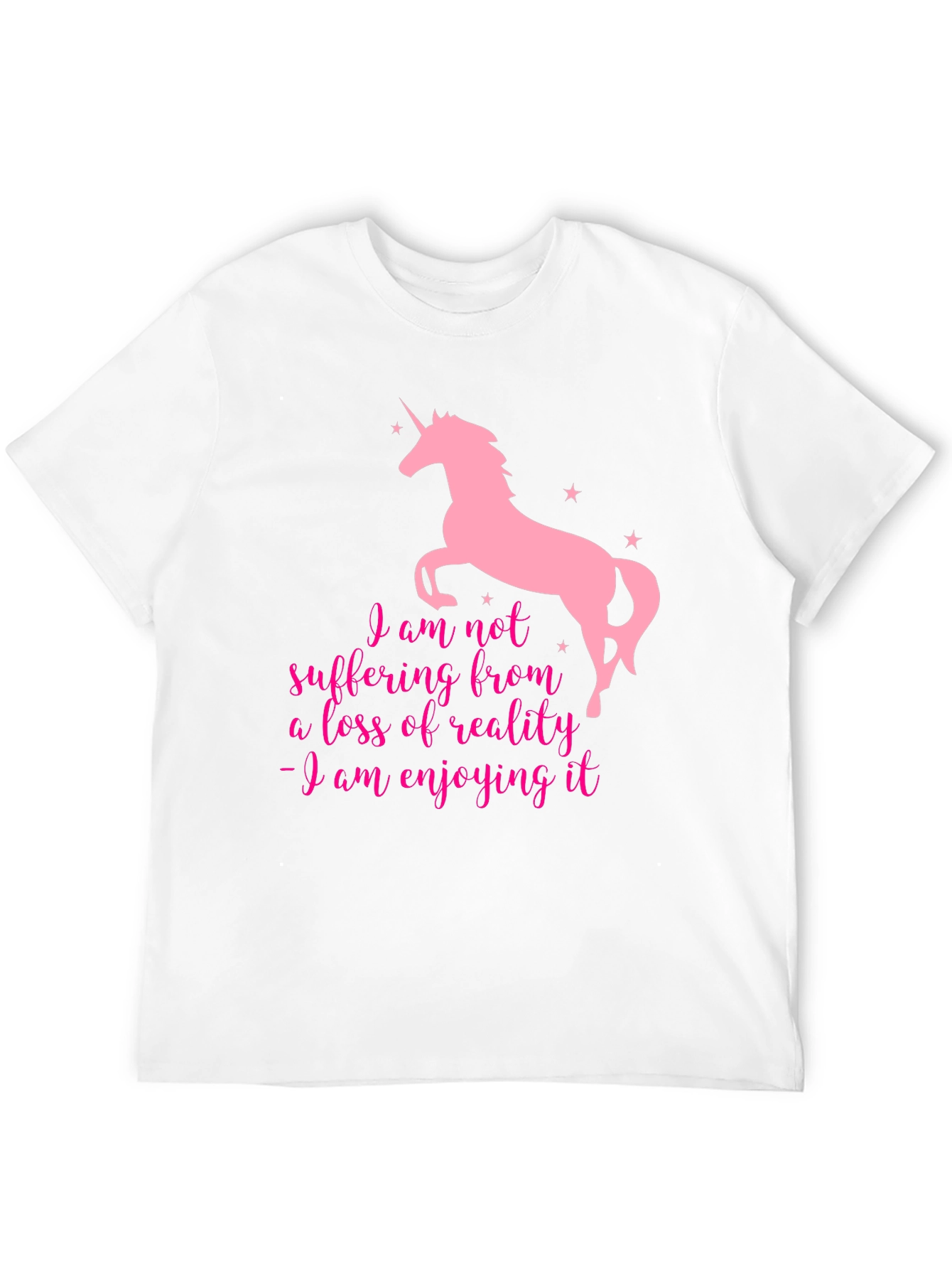 Unicorn Enjoying Reality Black T-Shirt