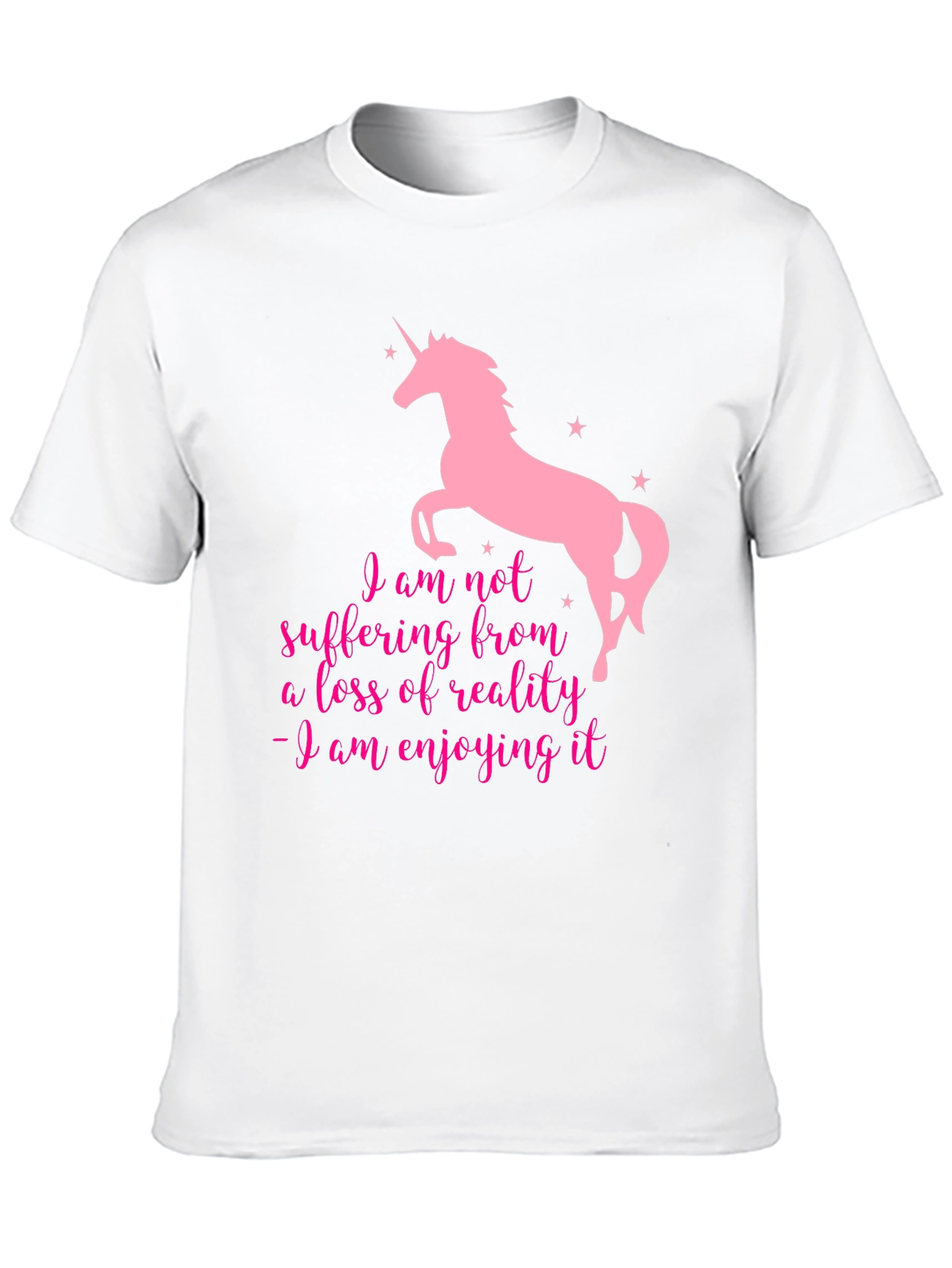 Unicorn Enjoying Reality Black T-Shirt