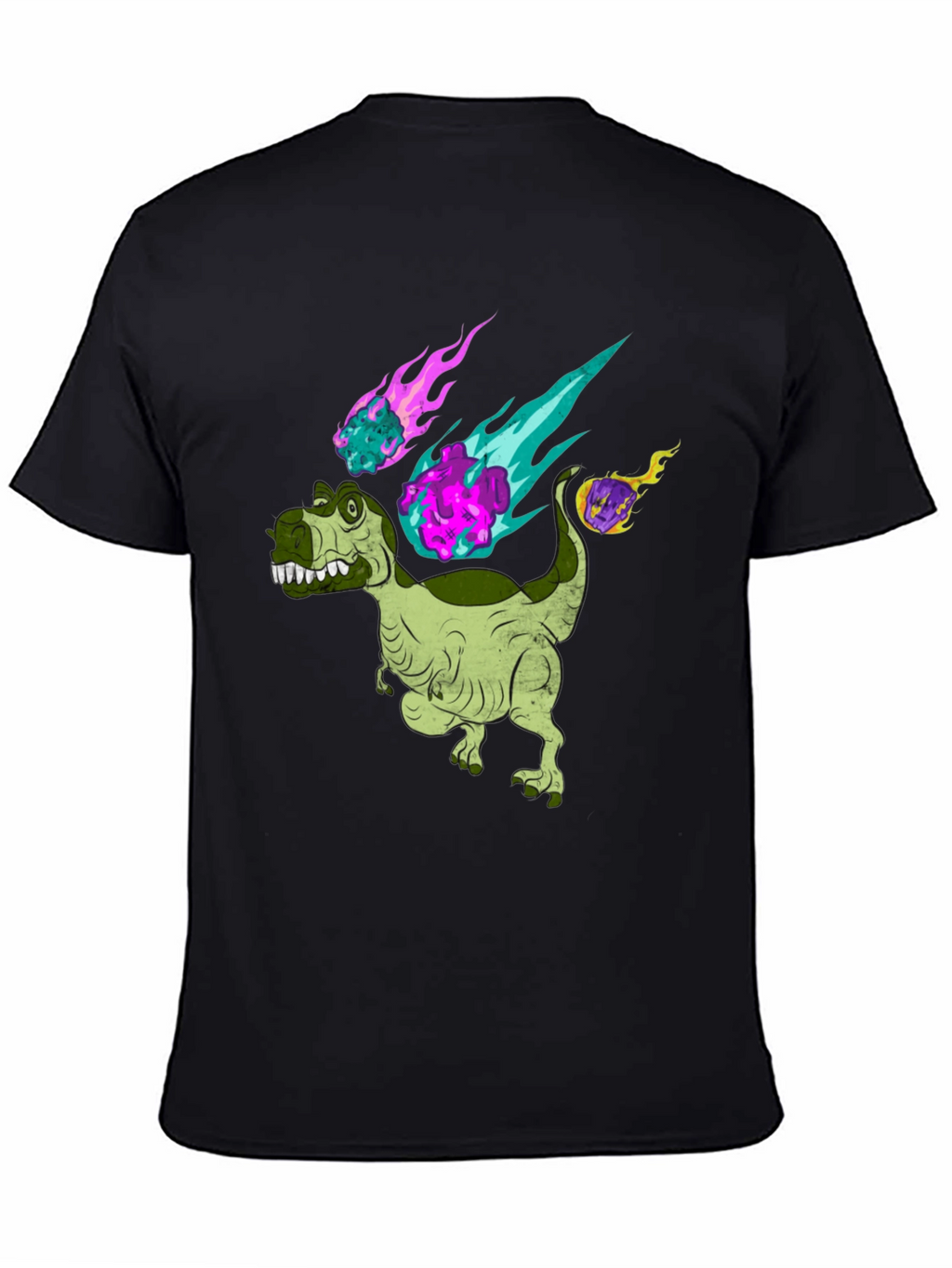 Dino Meteor T-Shirt - Black Cotton Graphic Tee