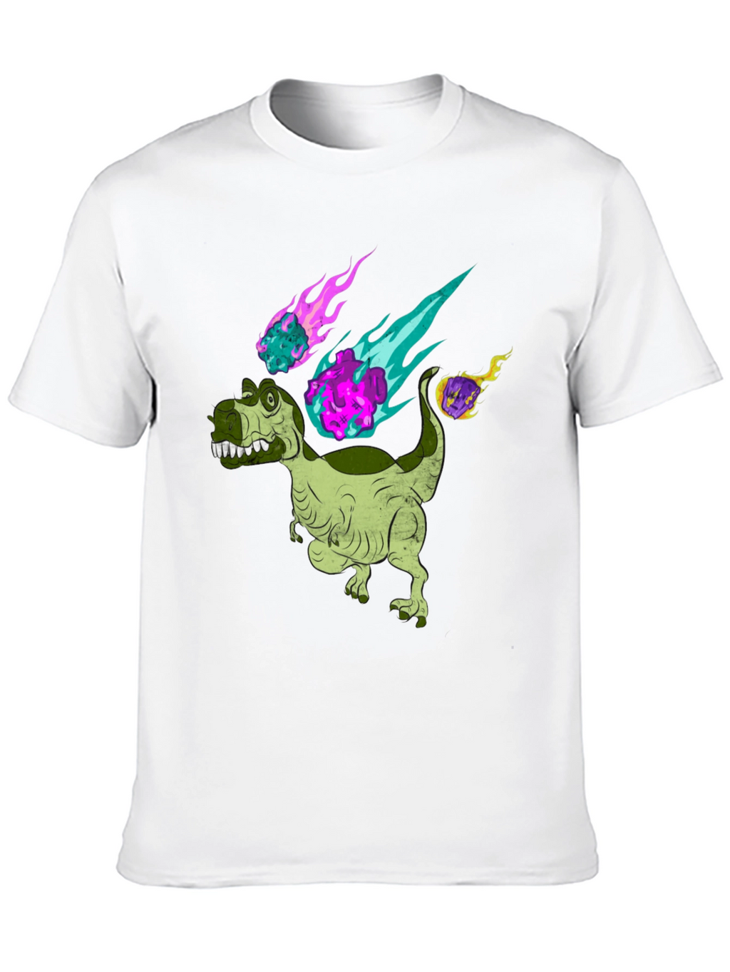 Dino Meteor T-Shirt - Black Cotton Graphic Tee