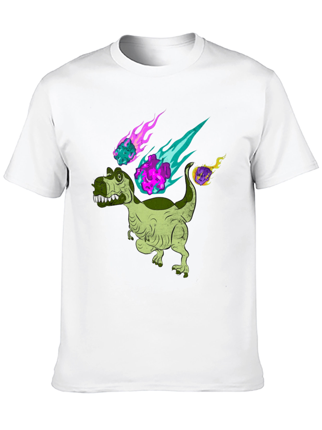 Dino Meteor T-Shirt - Black Cotton Graphic Tee