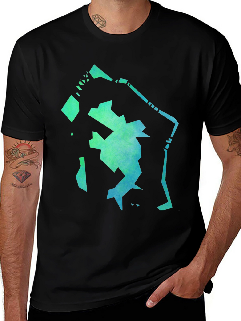 Abstract Graphic Print Crew Neck T-Shirt