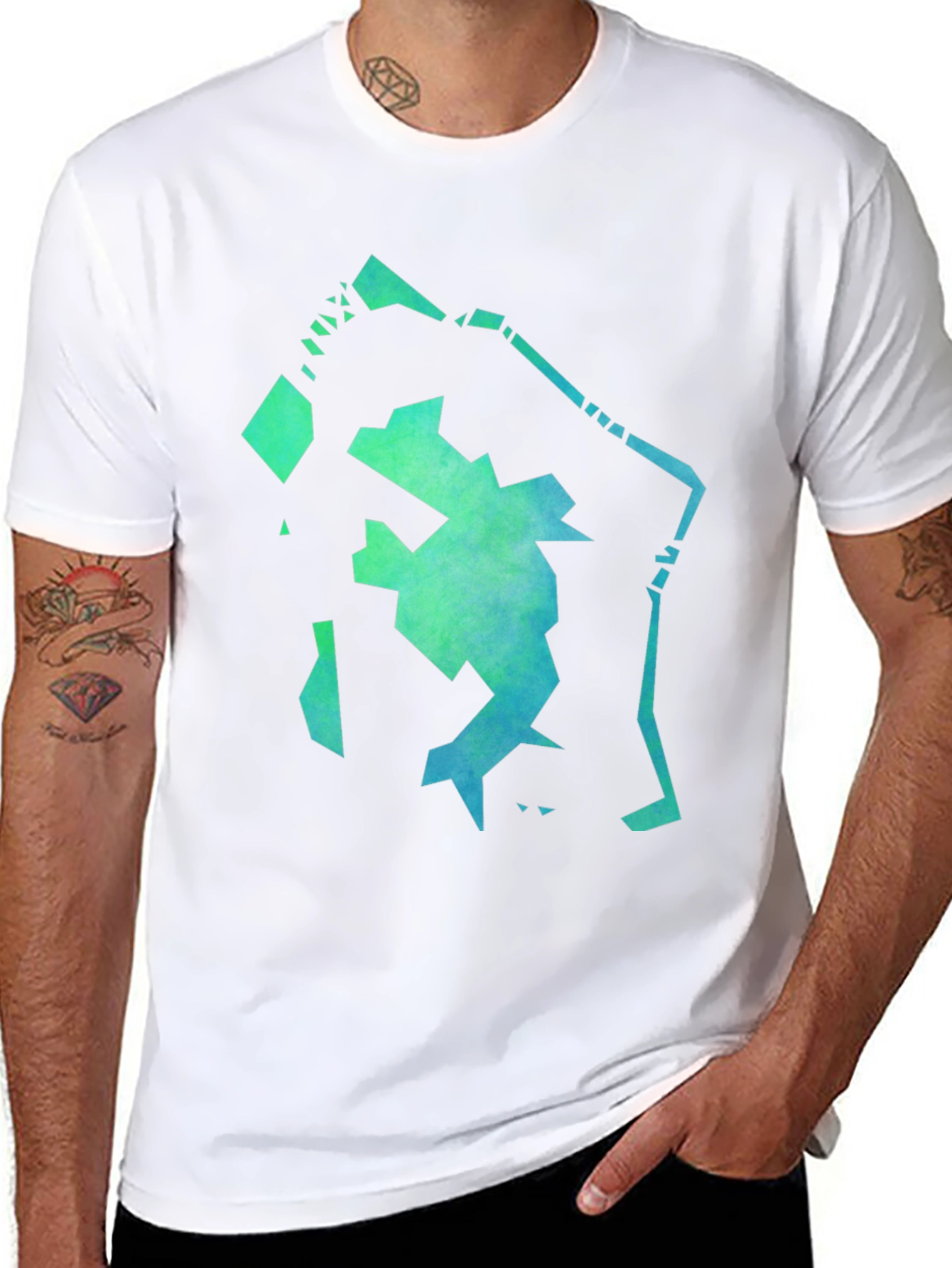 Abstract Graphic Print Crew Neck T-Shirt