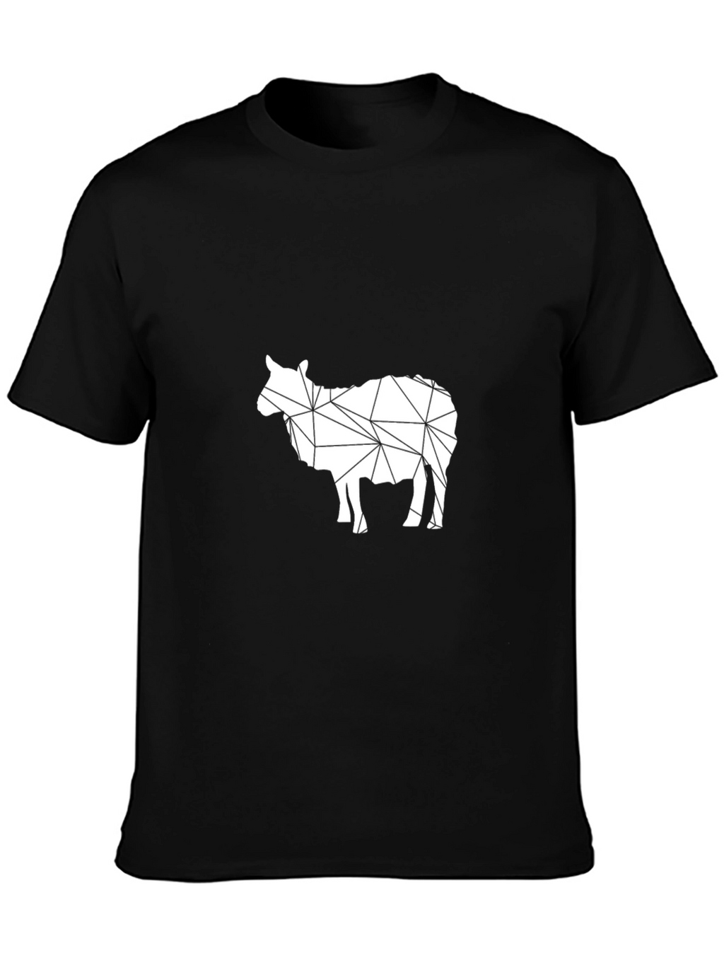 Geometric Sheep Graphic Tee - Modern Animal Design
