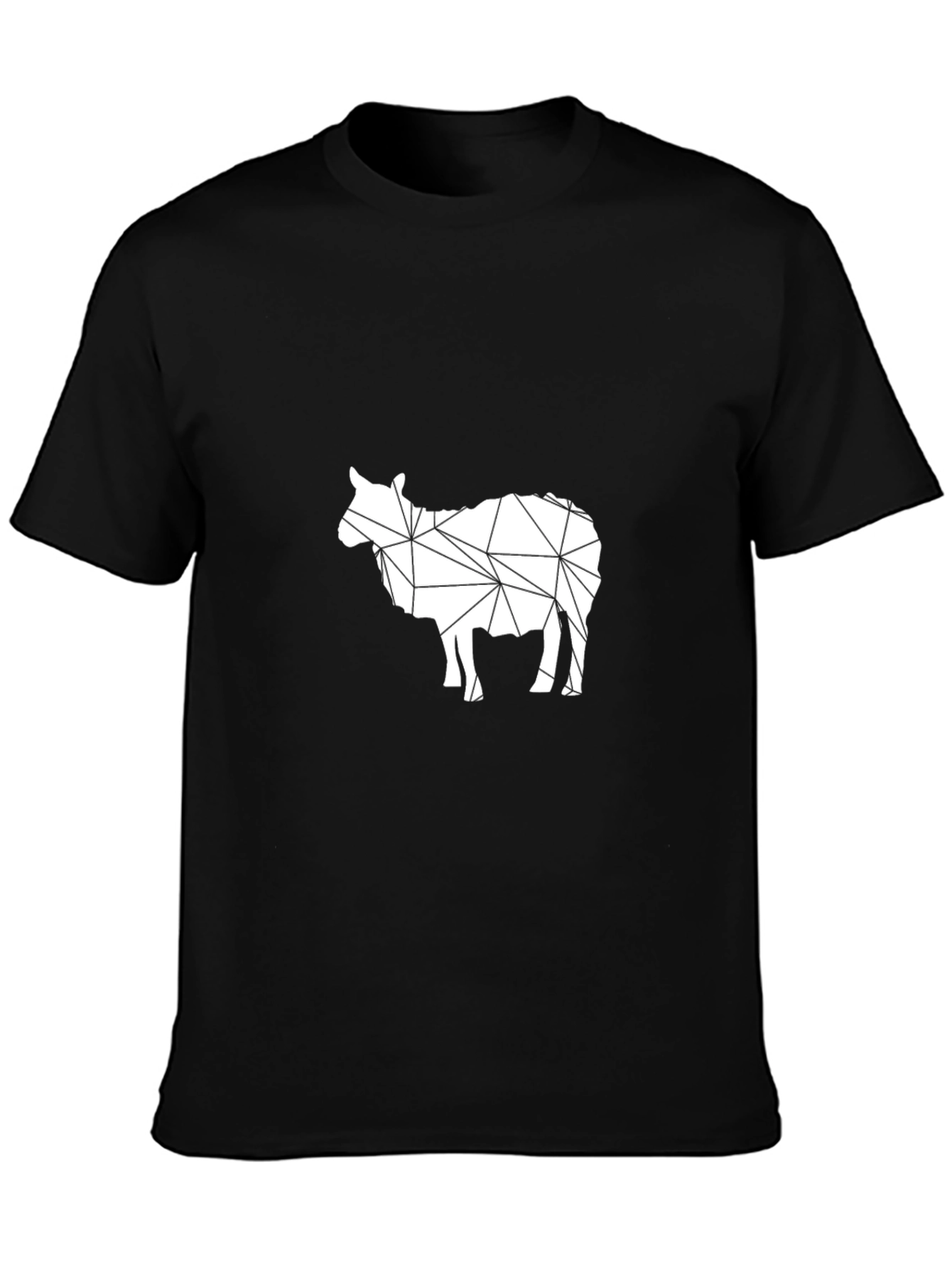 Geometric Sheep Graphic Tee - Modern Animal Design