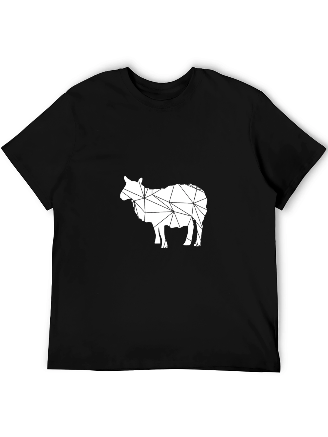 Geometric Sheep Graphic Tee - Modern Animal Design