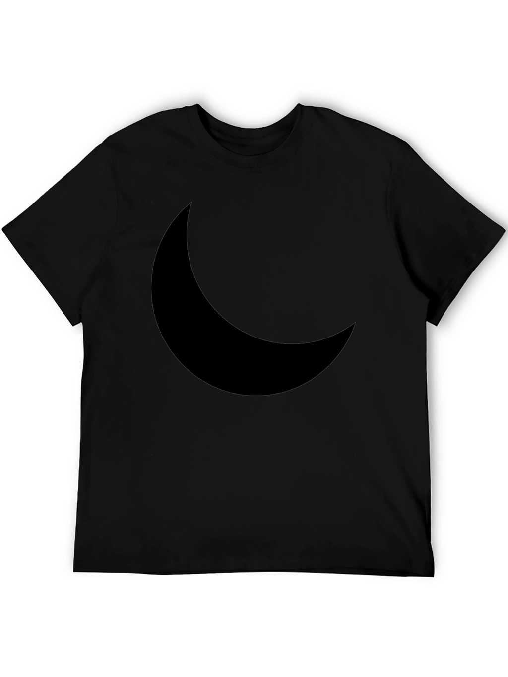 Crescent Moon Graphic Tee - Black Cotton Casual