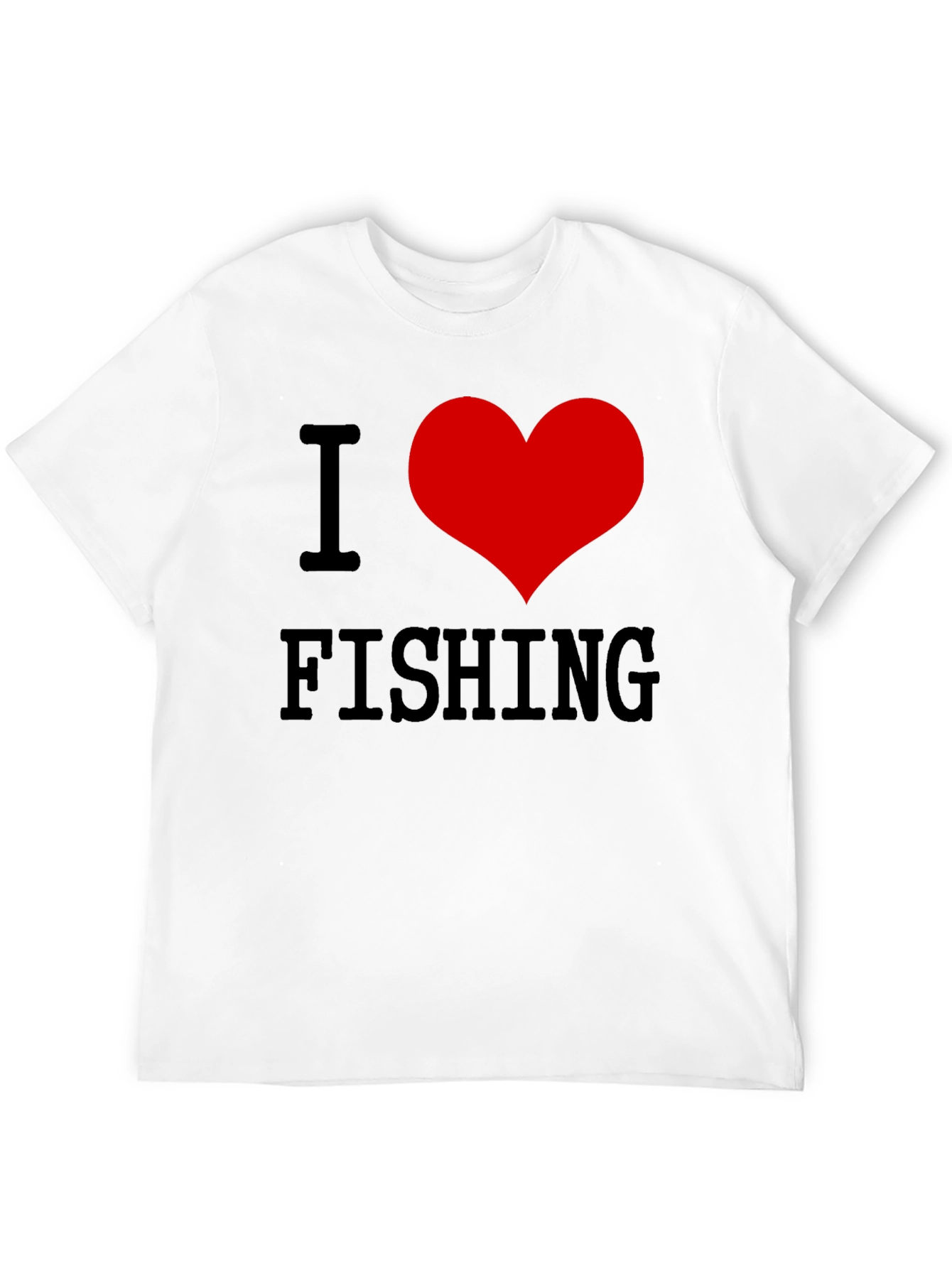 I Love Fishing T-Shirt - Black Cotton
