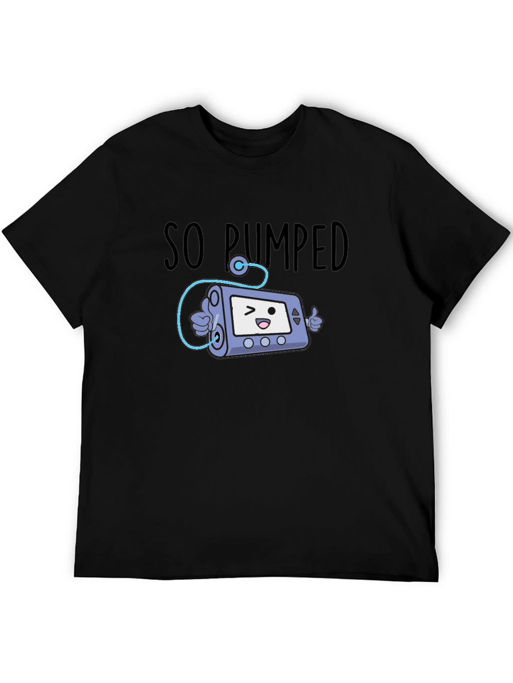 So Pumped Cartoon Insulin Pump Black T-Shirt