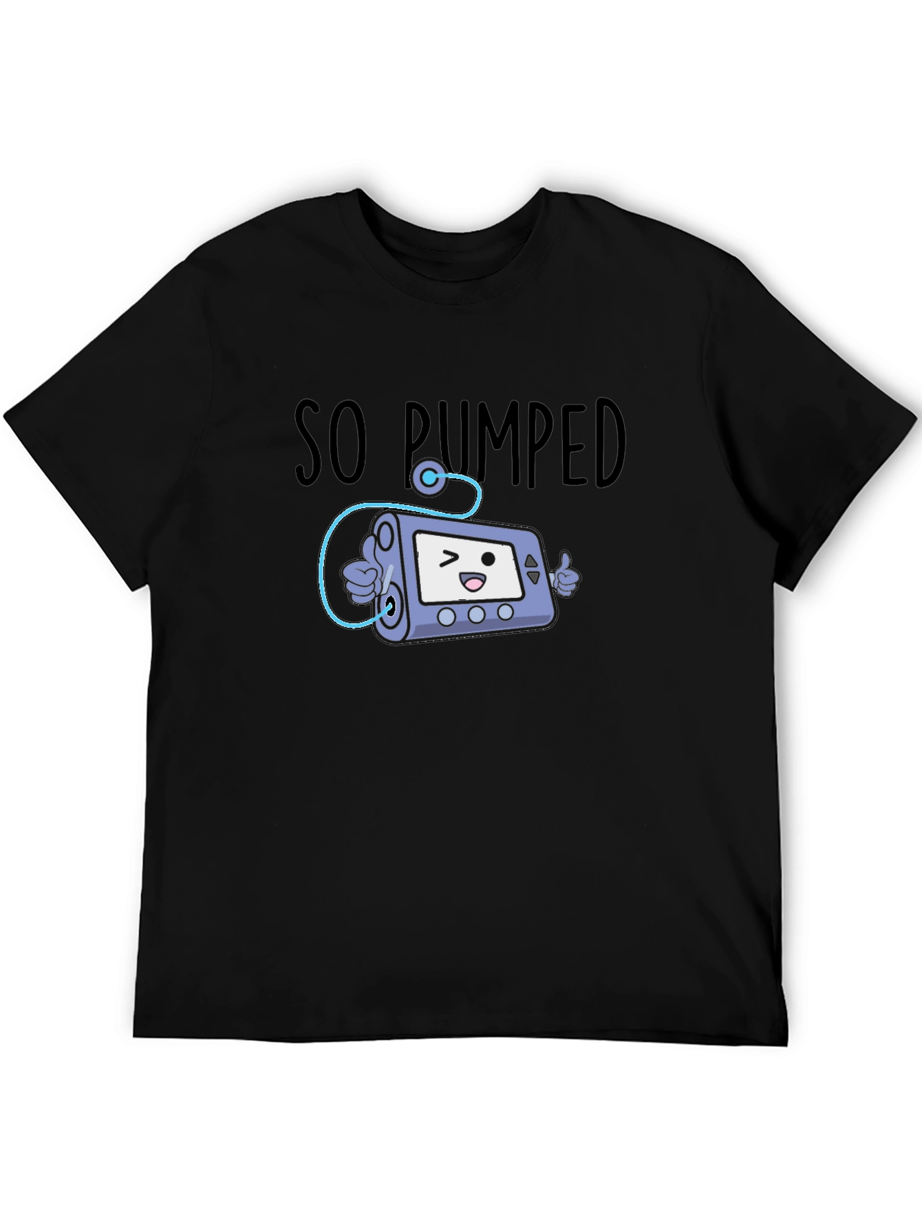 So Pumped Cartoon Insulin Pump Black T-Shirt