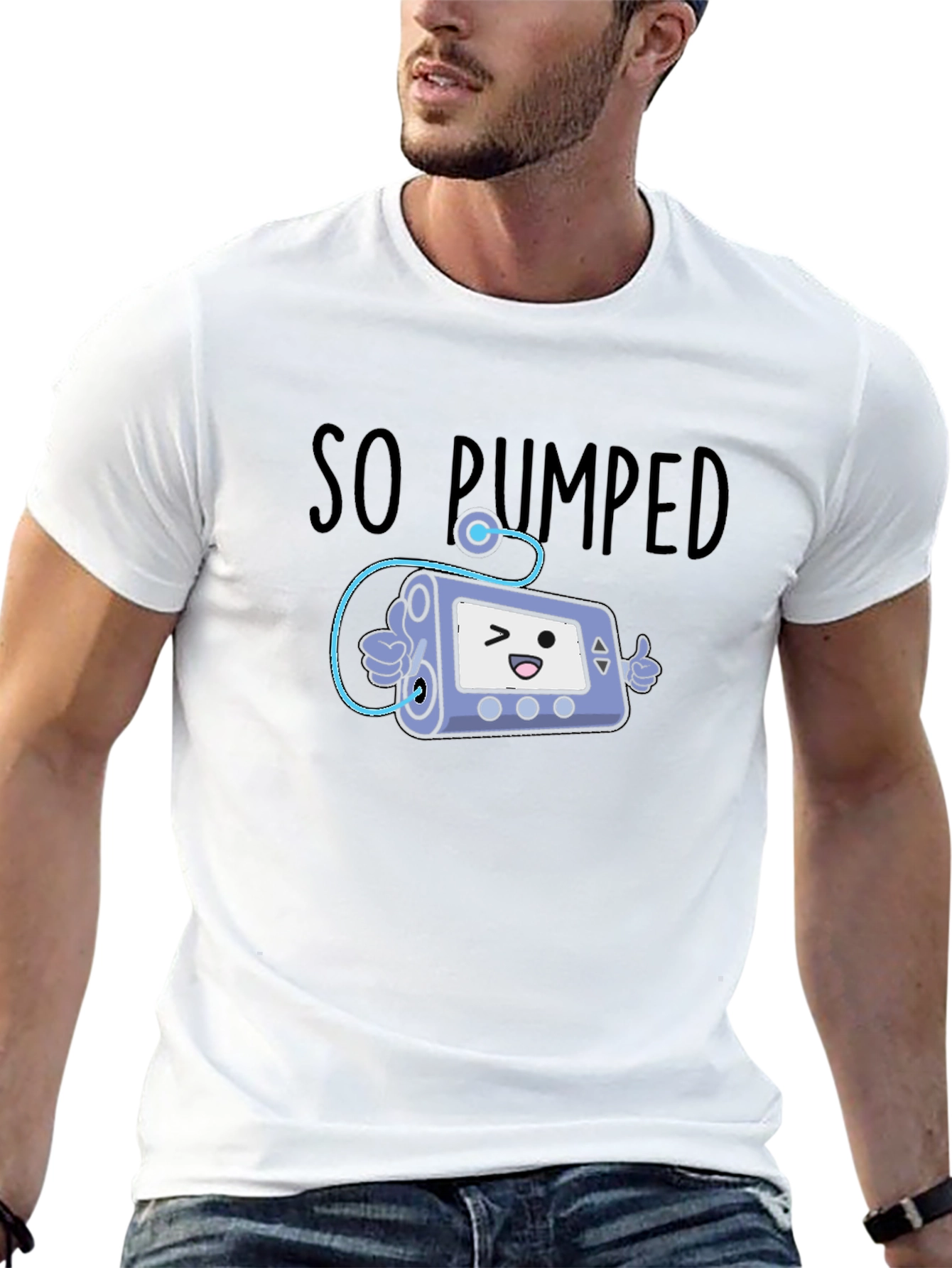 So Pumped Cartoon Insulin Pump Black T-Shirt