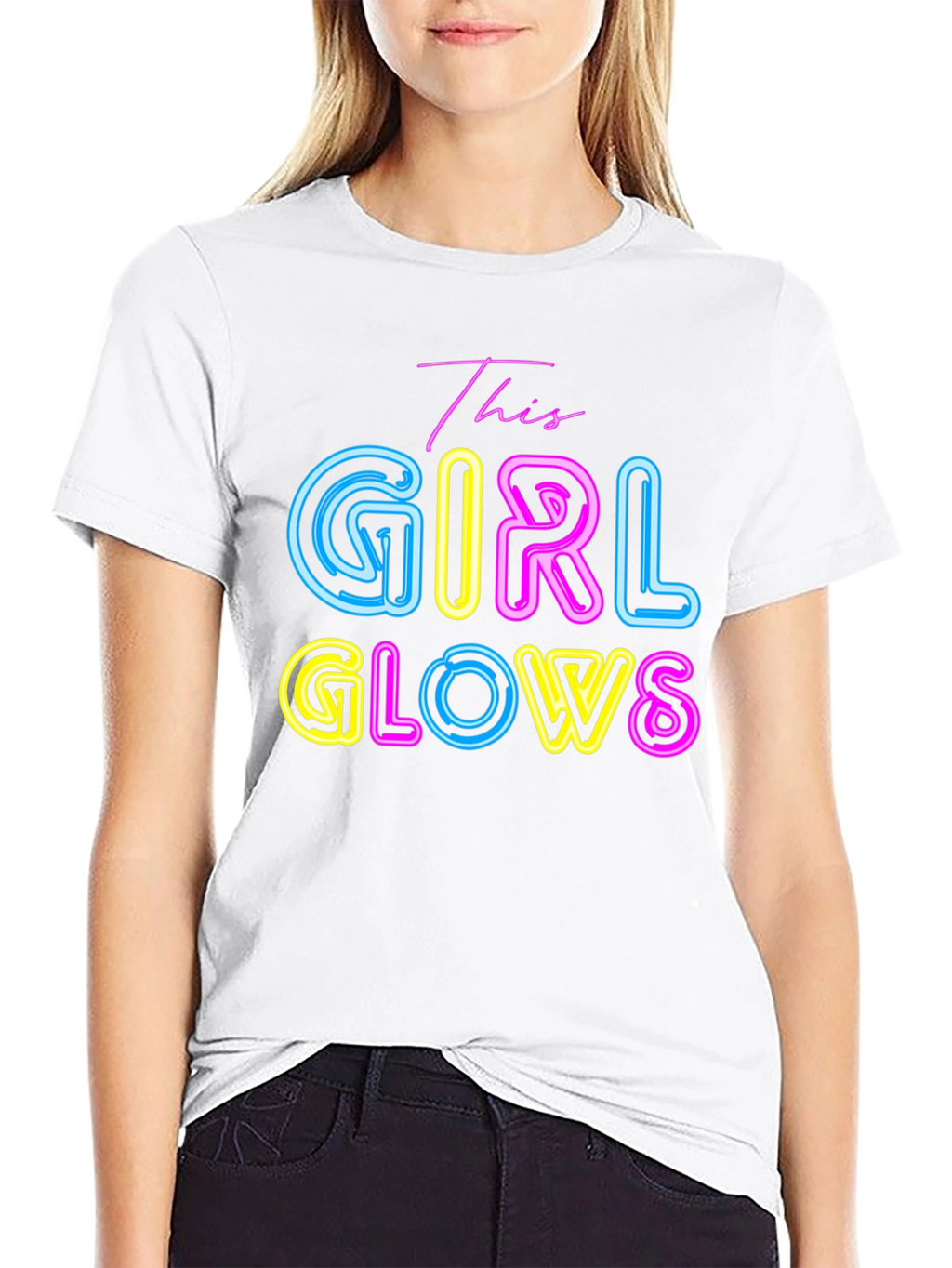 This Girl Glows Neon Graphic T-Shirt