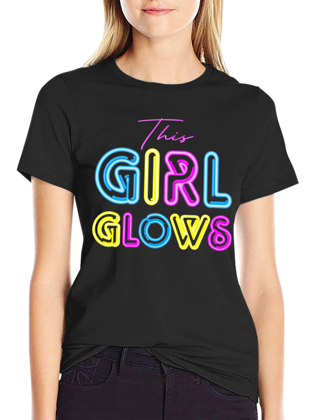 This Girl Glows Neon Graphic T-Shirt