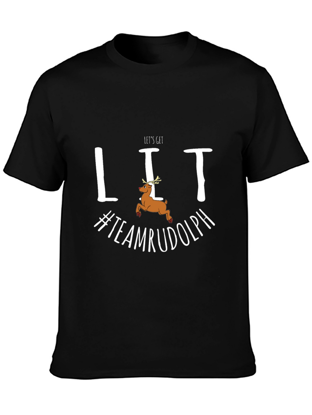 Lets Get Lit Team Rudolph Christmas Graphic Tee