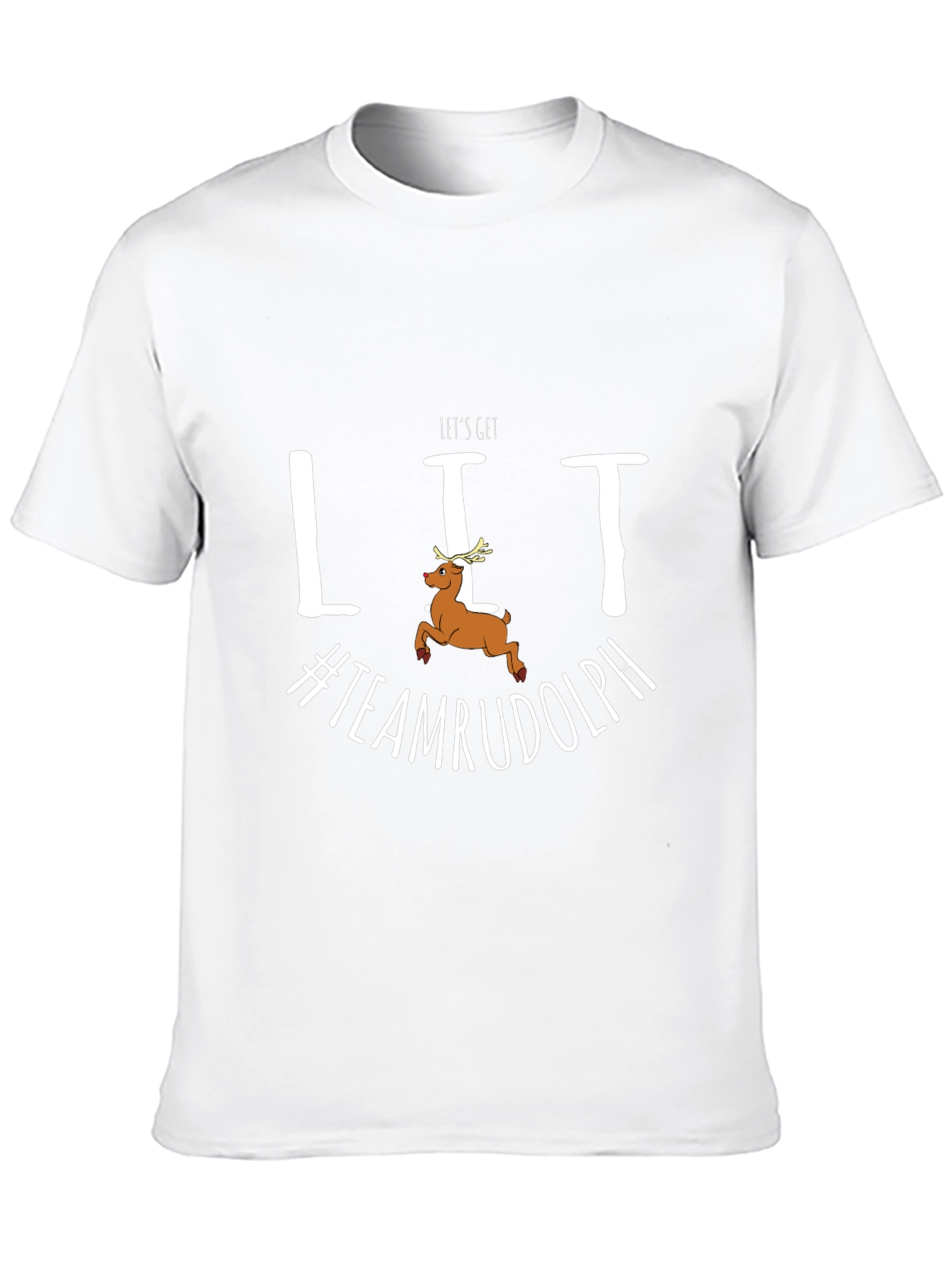 Lets Get Lit Team Rudolph Christmas Graphic Tee