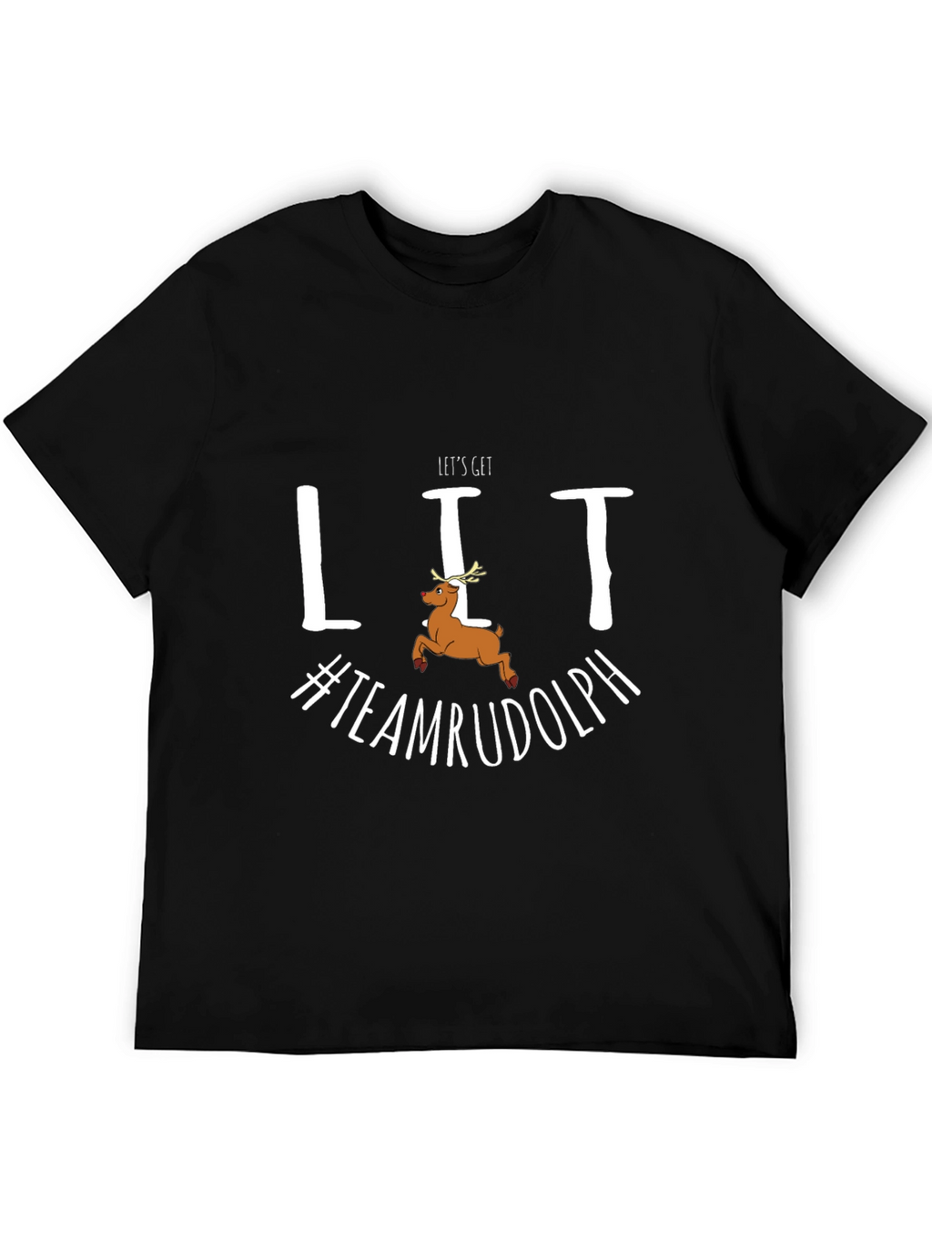 Lets Get Lit Team Rudolph Christmas Graphic Tee