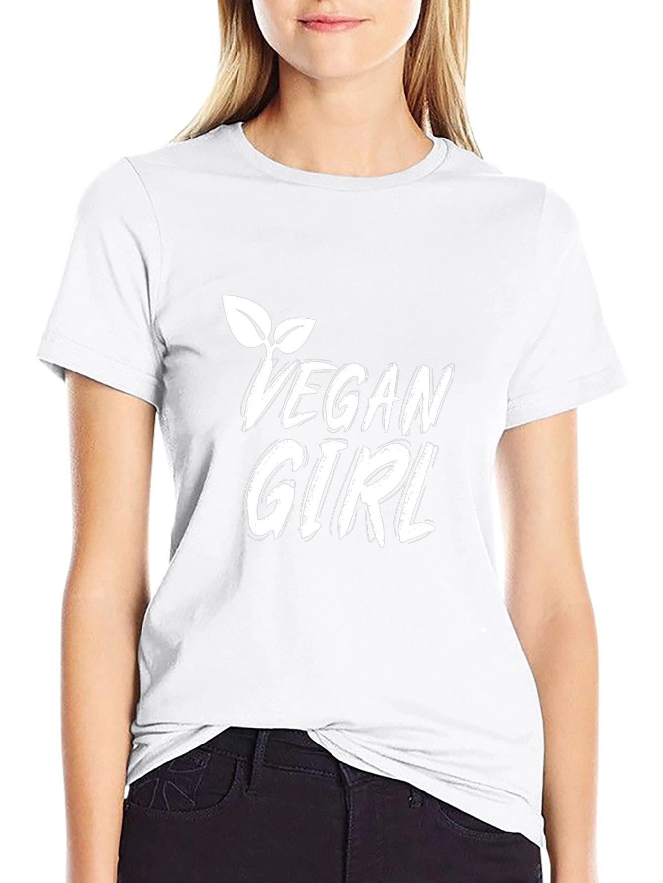 Vegan Girl Black Cotton T-Shirt