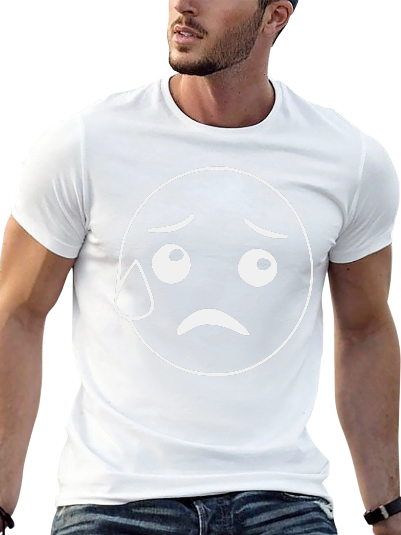 Sad Emoji T-Shirt - Black Graphic Tee