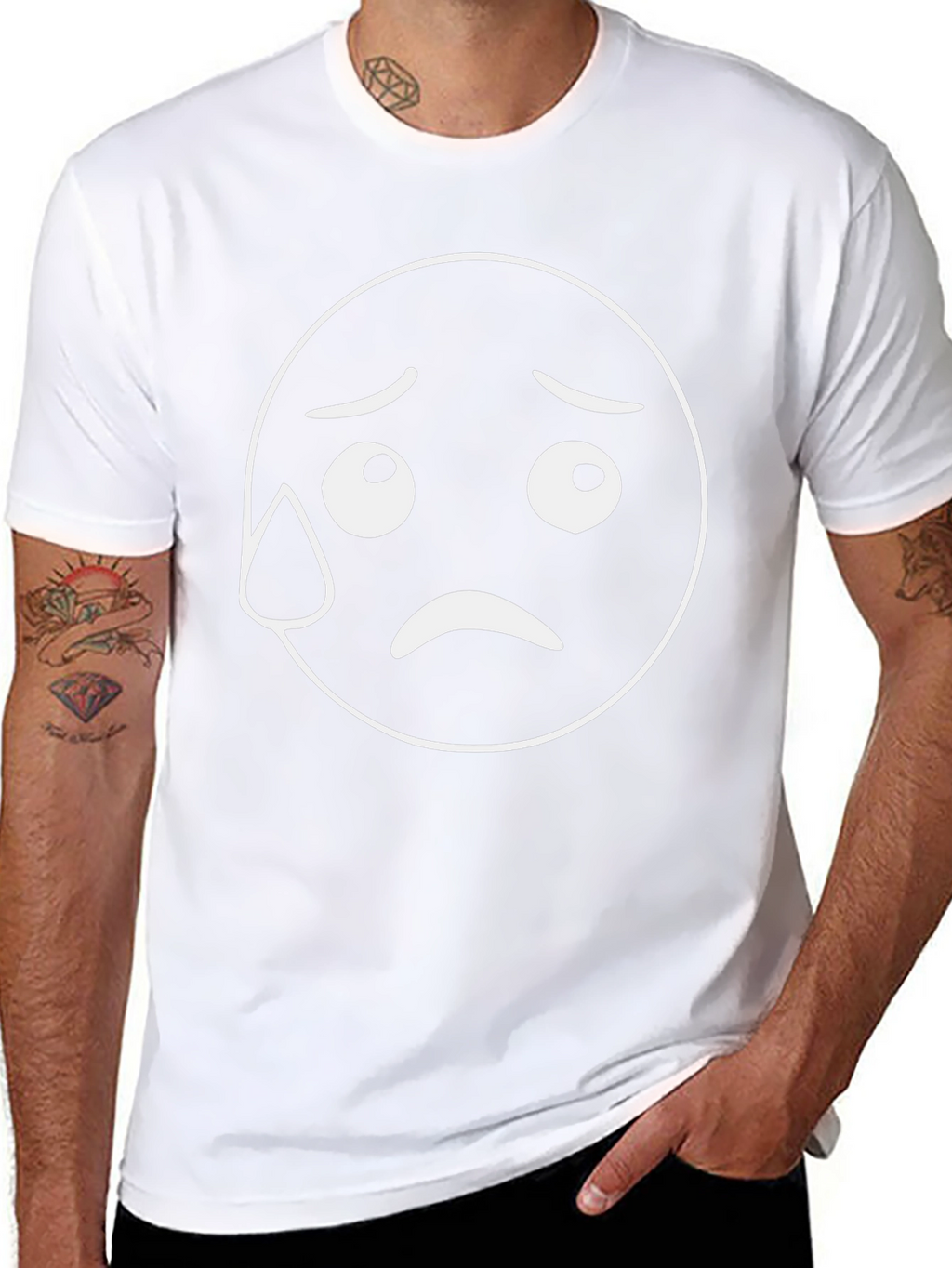 Sad Emoji T-Shirt - Black Graphic Tee
