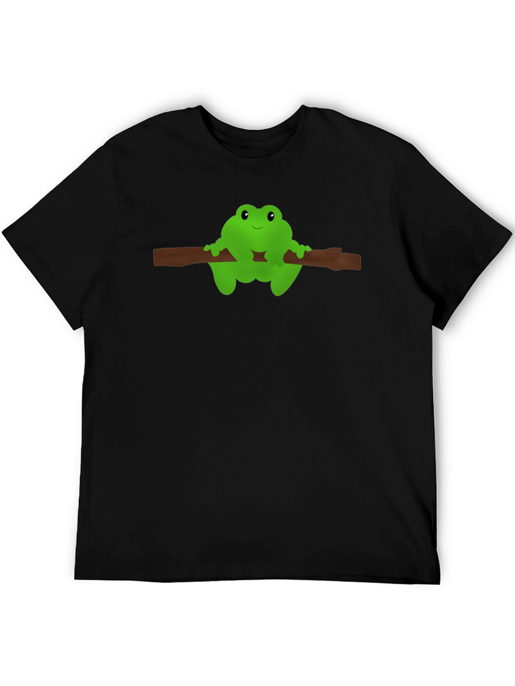Frog On Branch Graphic Tee - Black