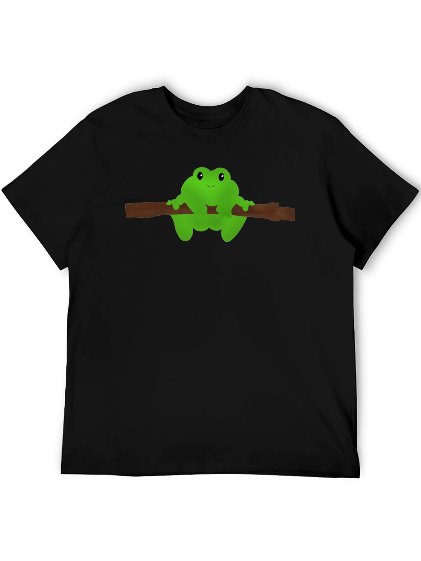 Frog On Branch Graphic Tee - Black