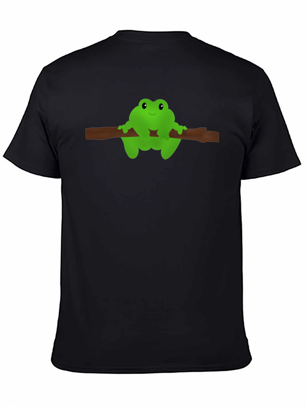 Frog On Branch Graphic Tee - Black