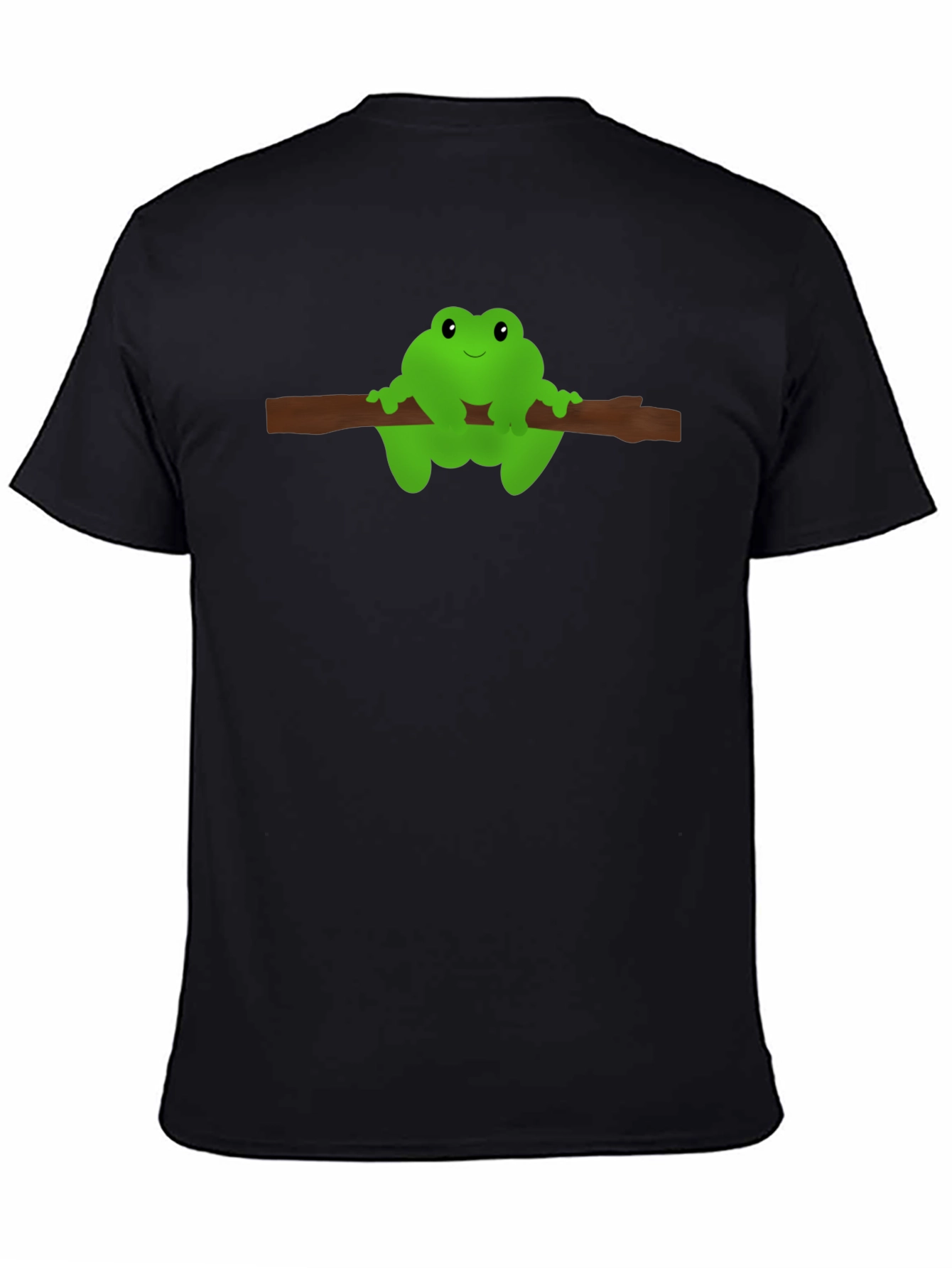 Frog On Branch Graphic Tee - Black