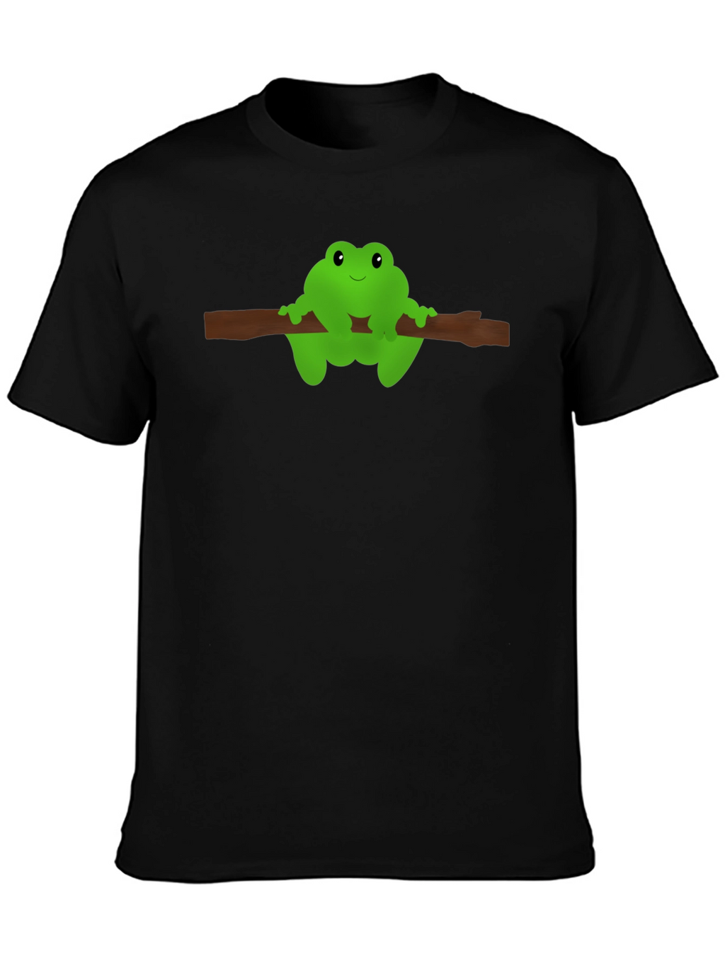 Frog On Branch Graphic Tee - Black