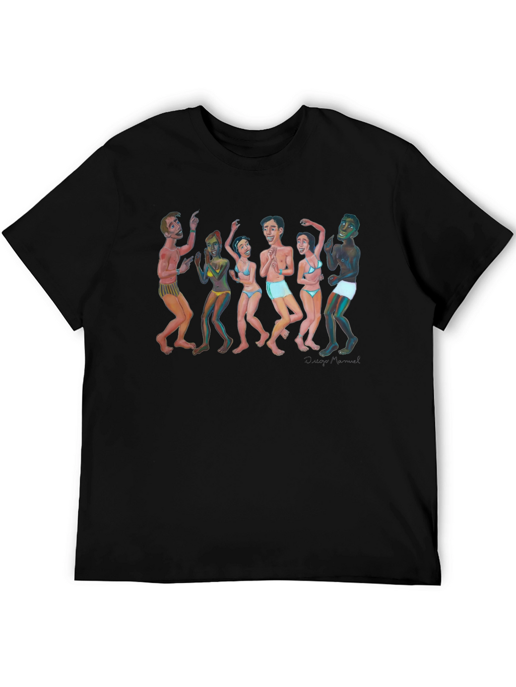 Dancing Figures Graphic Tee - Unisex Black T-Shirt